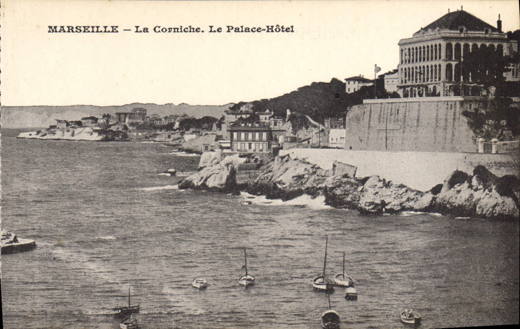 POSTAL Marsella de la VENDIMIA la cornisa el hotel luxe del hotel del De