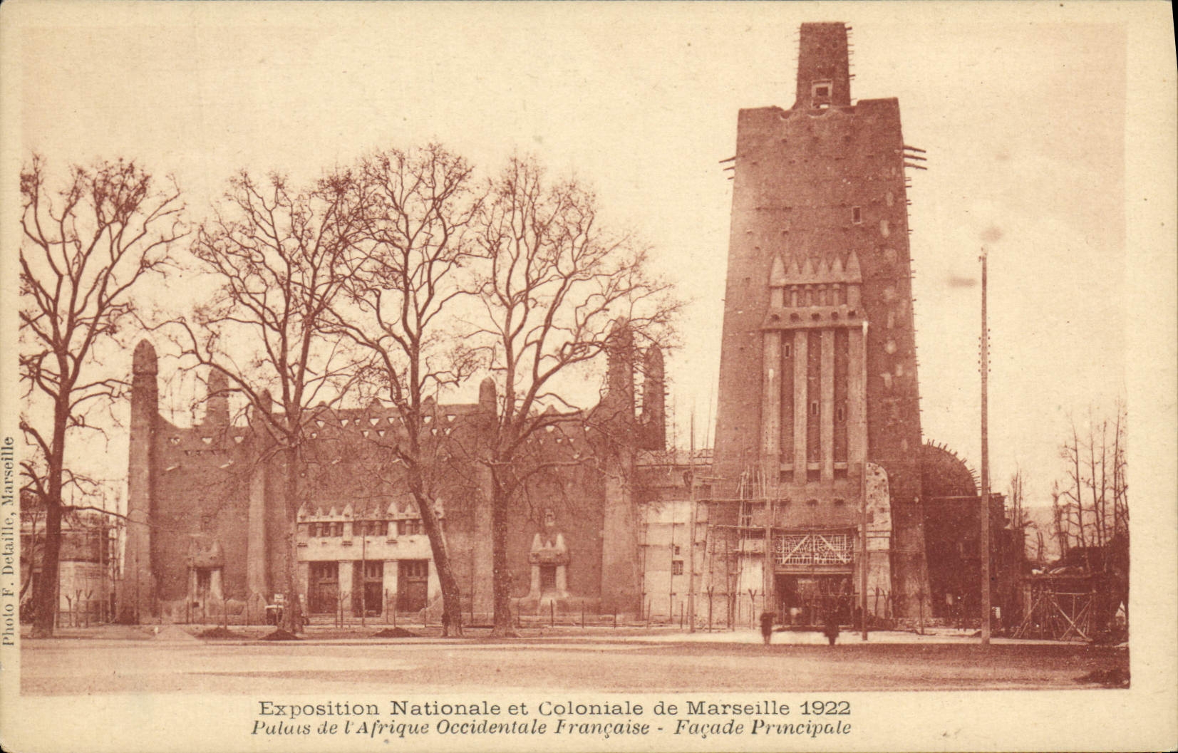 CPA Exposition Nationale et Coloniale de Marseille 1922 Palais de l'Afrique Occidentale Francaise Facade principale