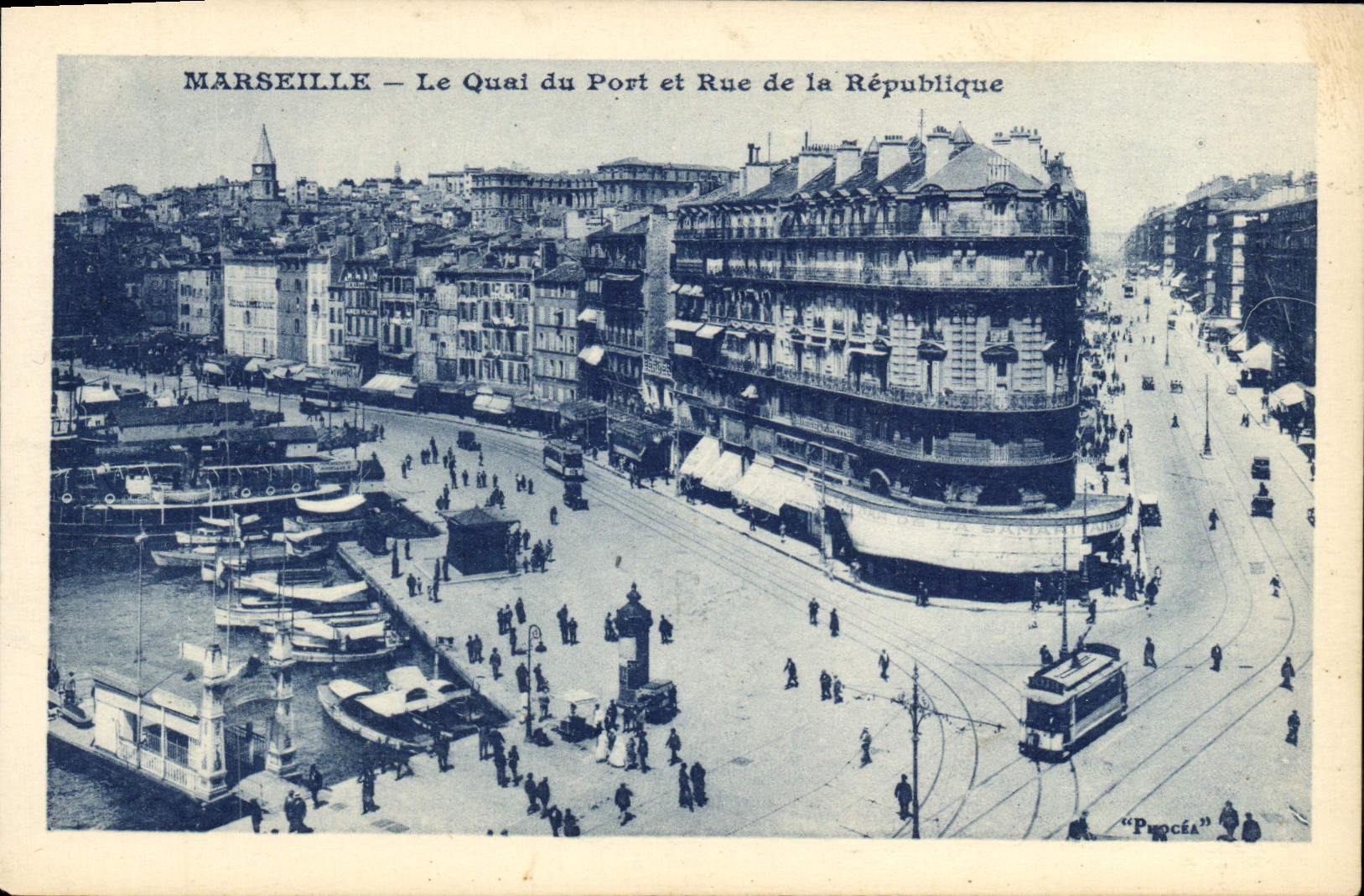 CPA Marseille Le quai du port et Rue de la Republique