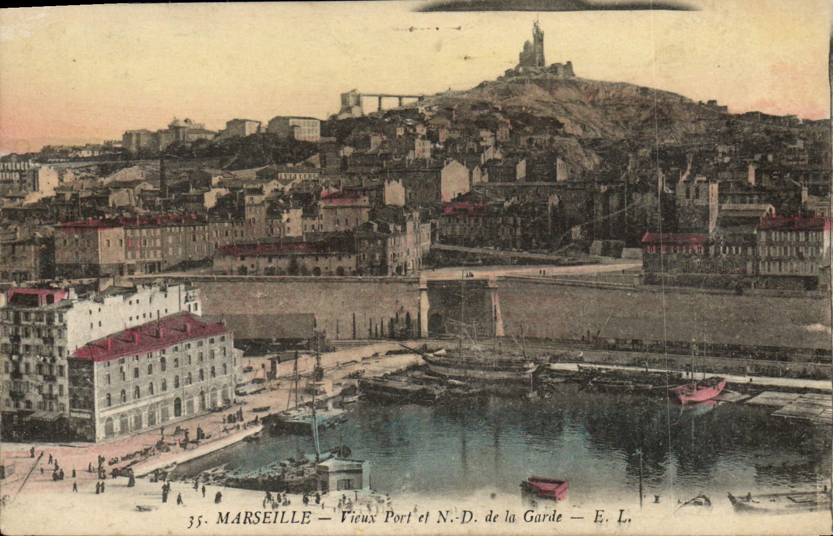 CPA Marseille Vieux Port et N D de la Garde 