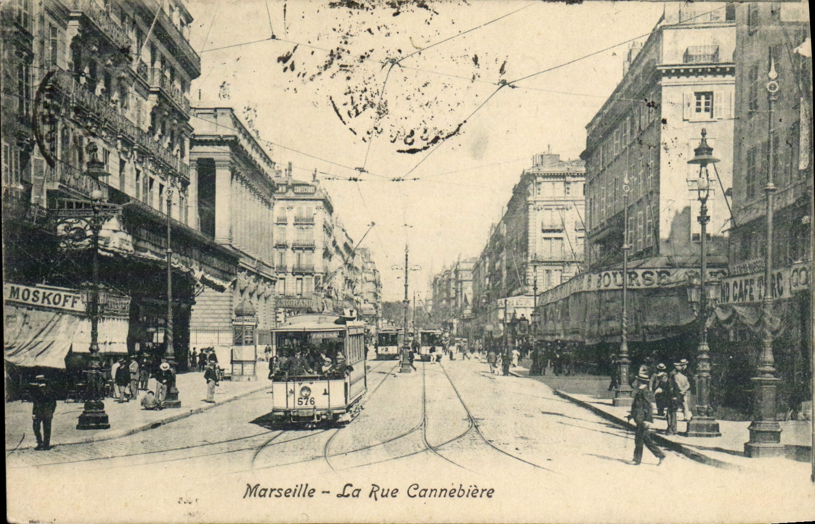 CPA Marseille La Rue Cannebiere Tramway