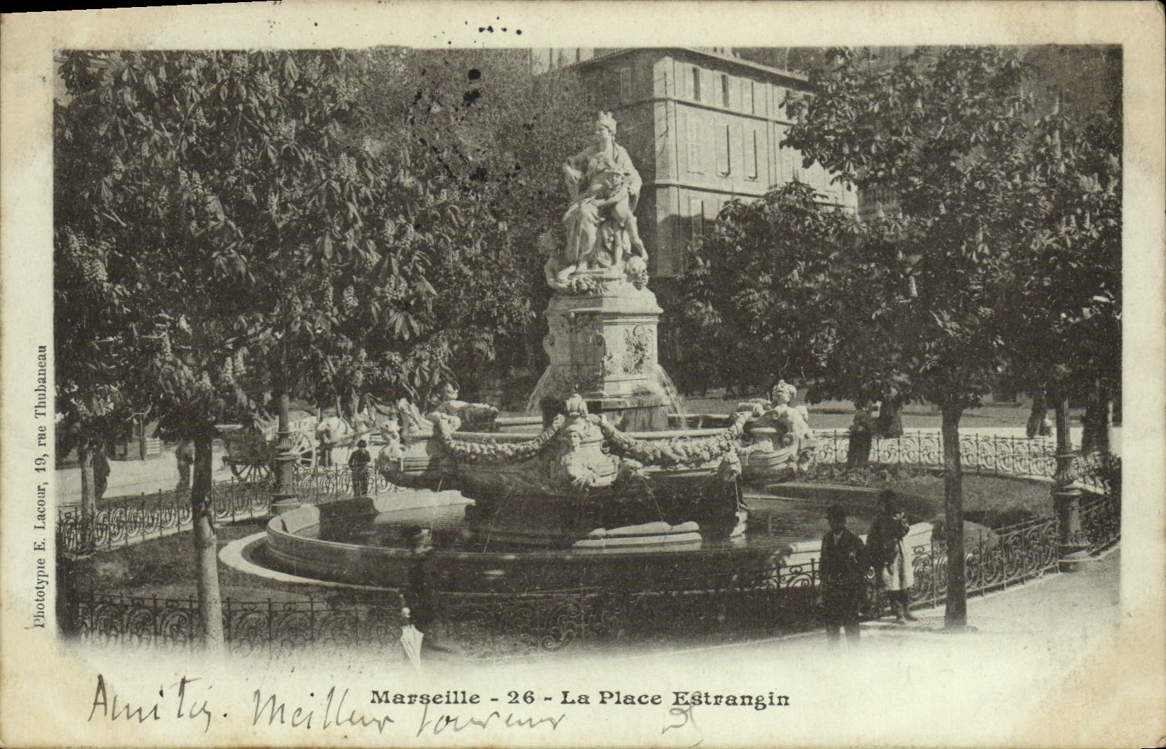 CPA Marseille La Place Estrangin 