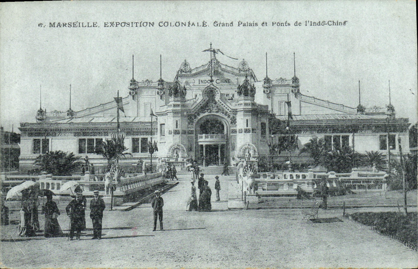 CPA Marseille Exposition Coloniale Grand palais et ponts de l'Indo Chine 