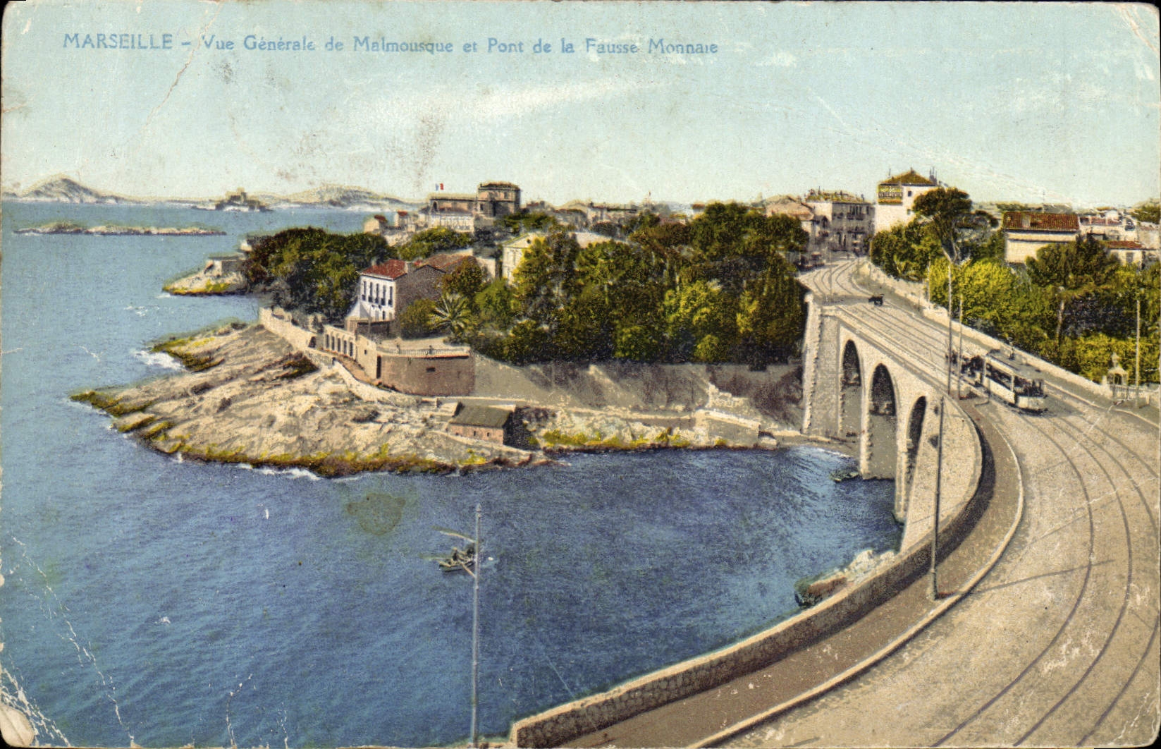 CPA Marseille Vue Generale et pont de la fausse monnaie 