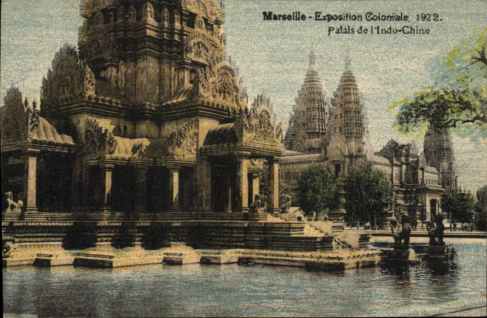 CPA Marseille Exposition Coloniale 1922 Palais de l'Indo Chine 