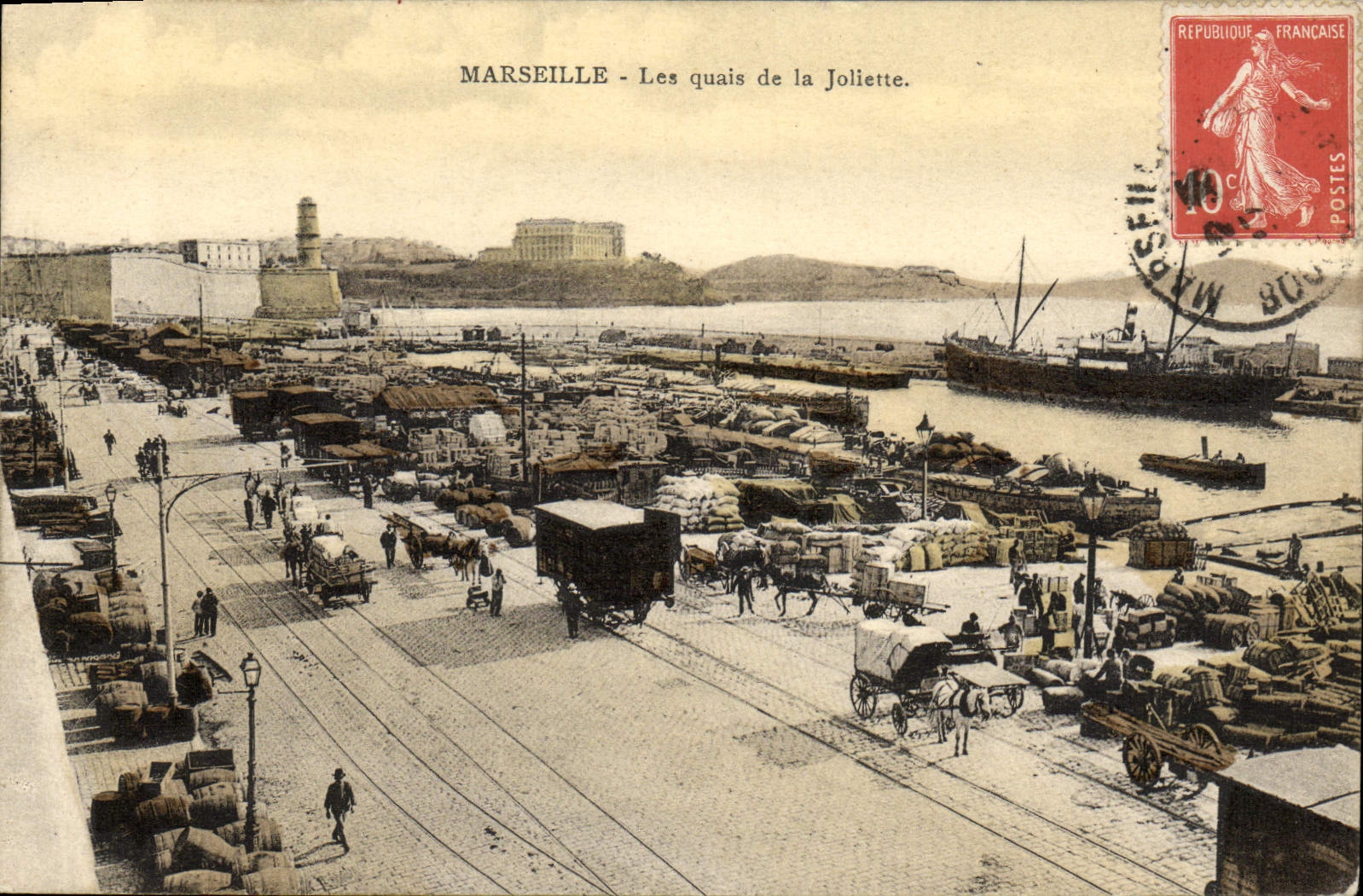 CPA Marseille Les Quais de la Joliette Bateaux