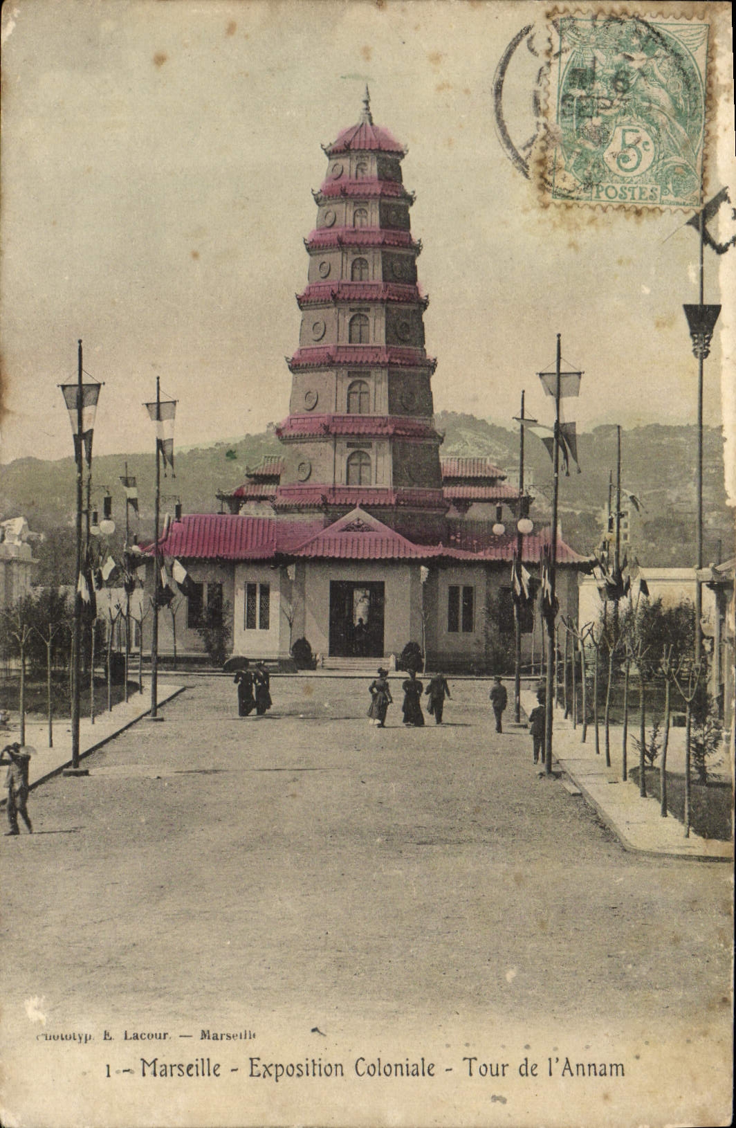 CPA Marseille Exposition Coloniale Tour de l'Annam
