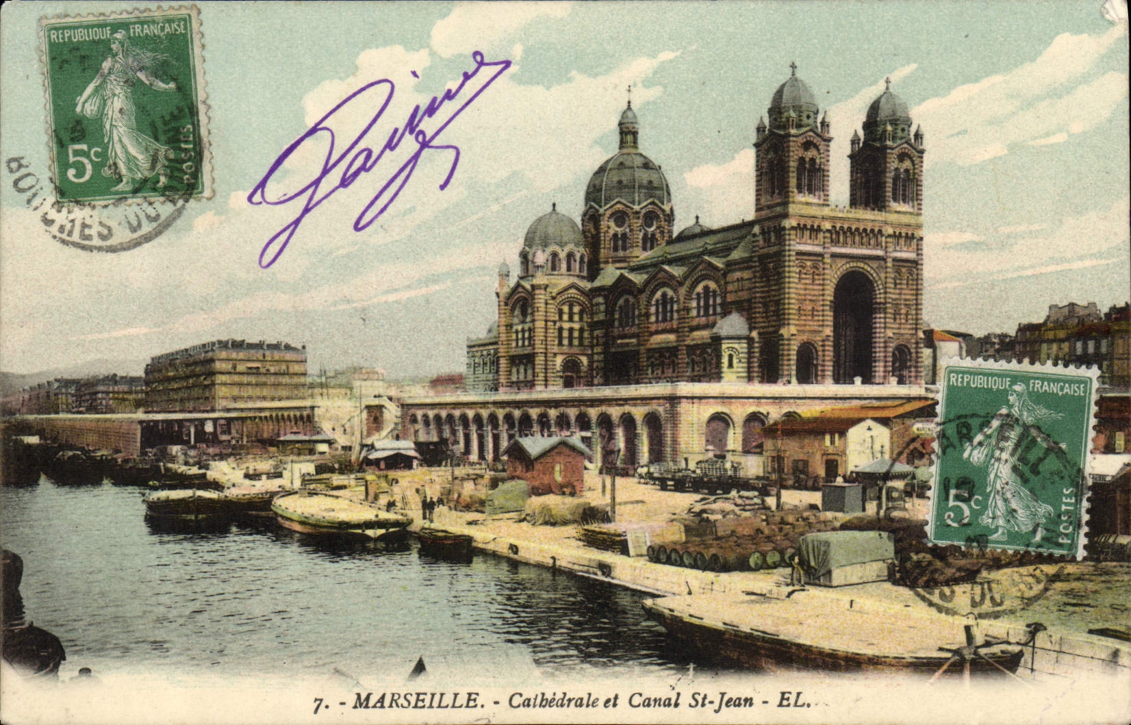CPA Marseille Cathedrale et Canal St Jean