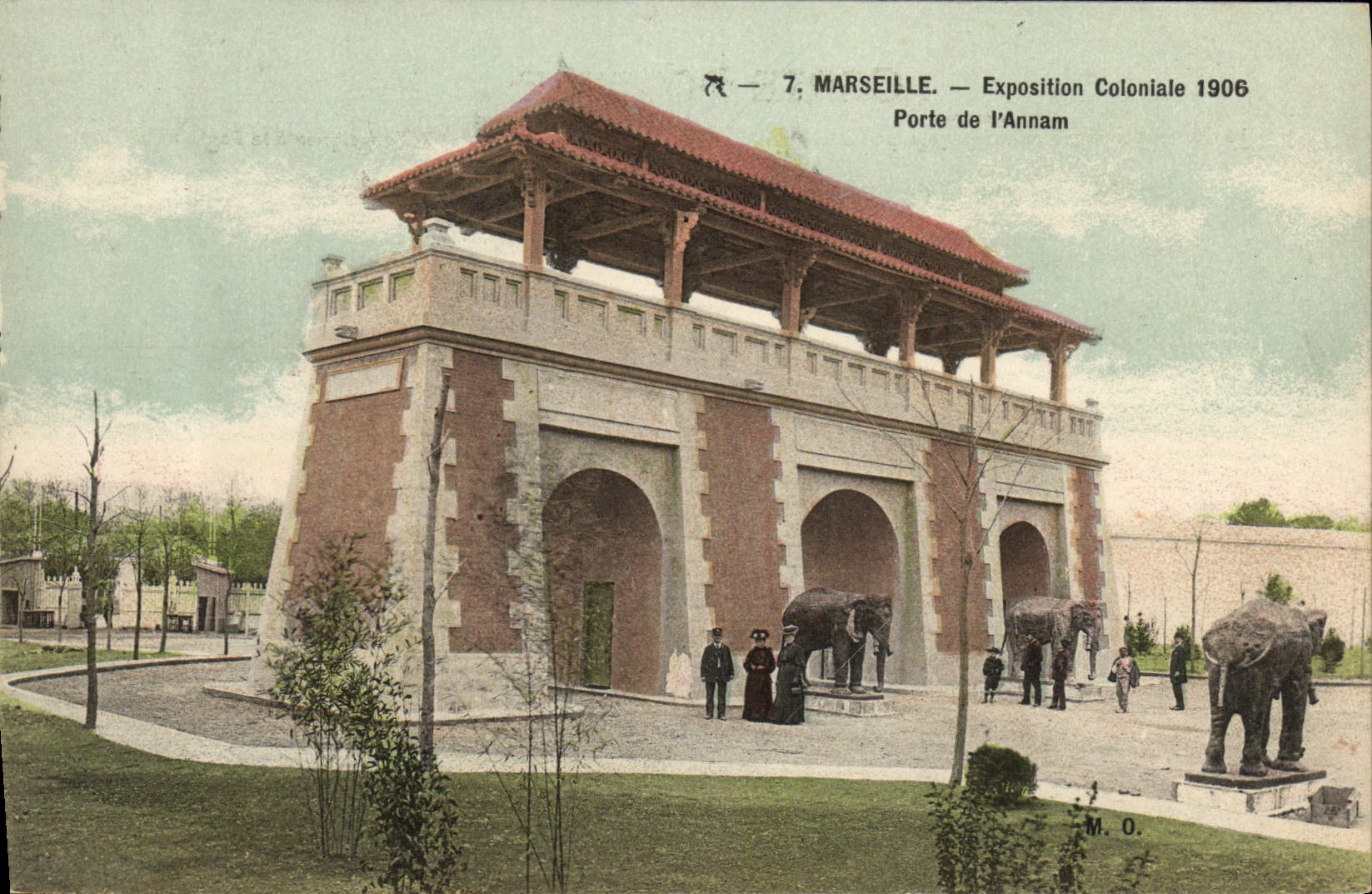 CPA Marseille Exposition Coloniale Porte de l'Annam Elephant