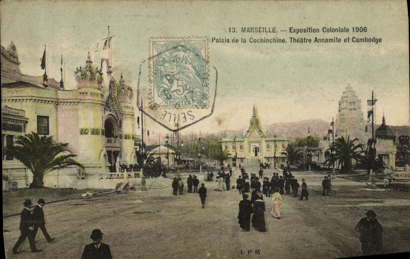 CPA Marseille Exposition Coloniale 1906 Palais de la Cocinchine Theatre annamite et Cambodge 