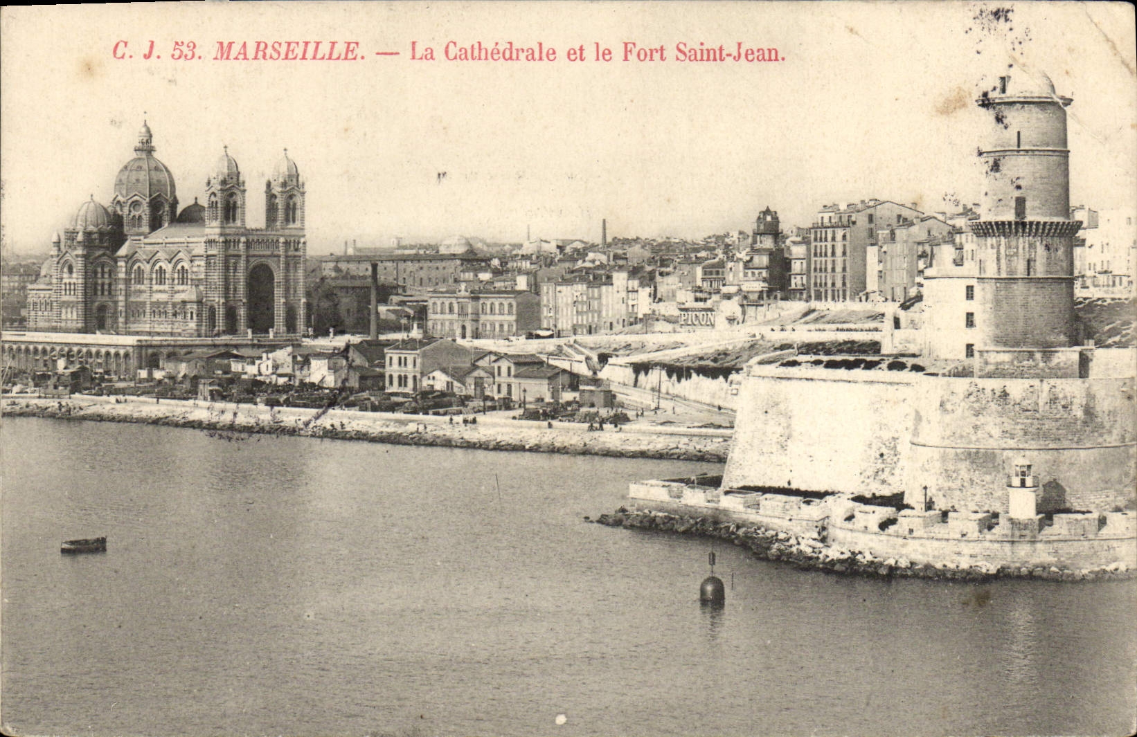 CPA Marseille La Cathedrale et le Fort Saint Jean