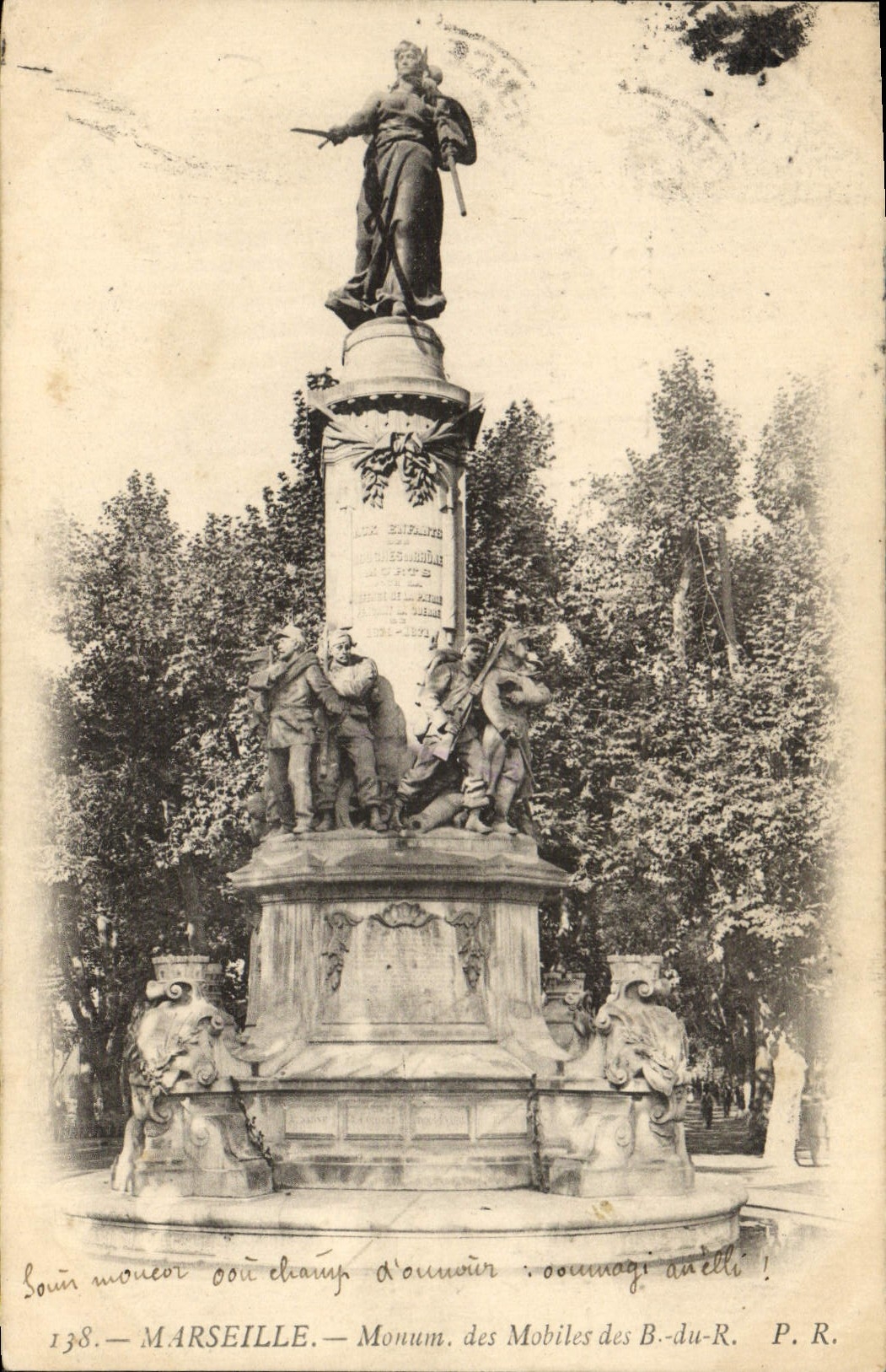 CPA Marseille Monument des Mobiles des Bouches du Rhone 