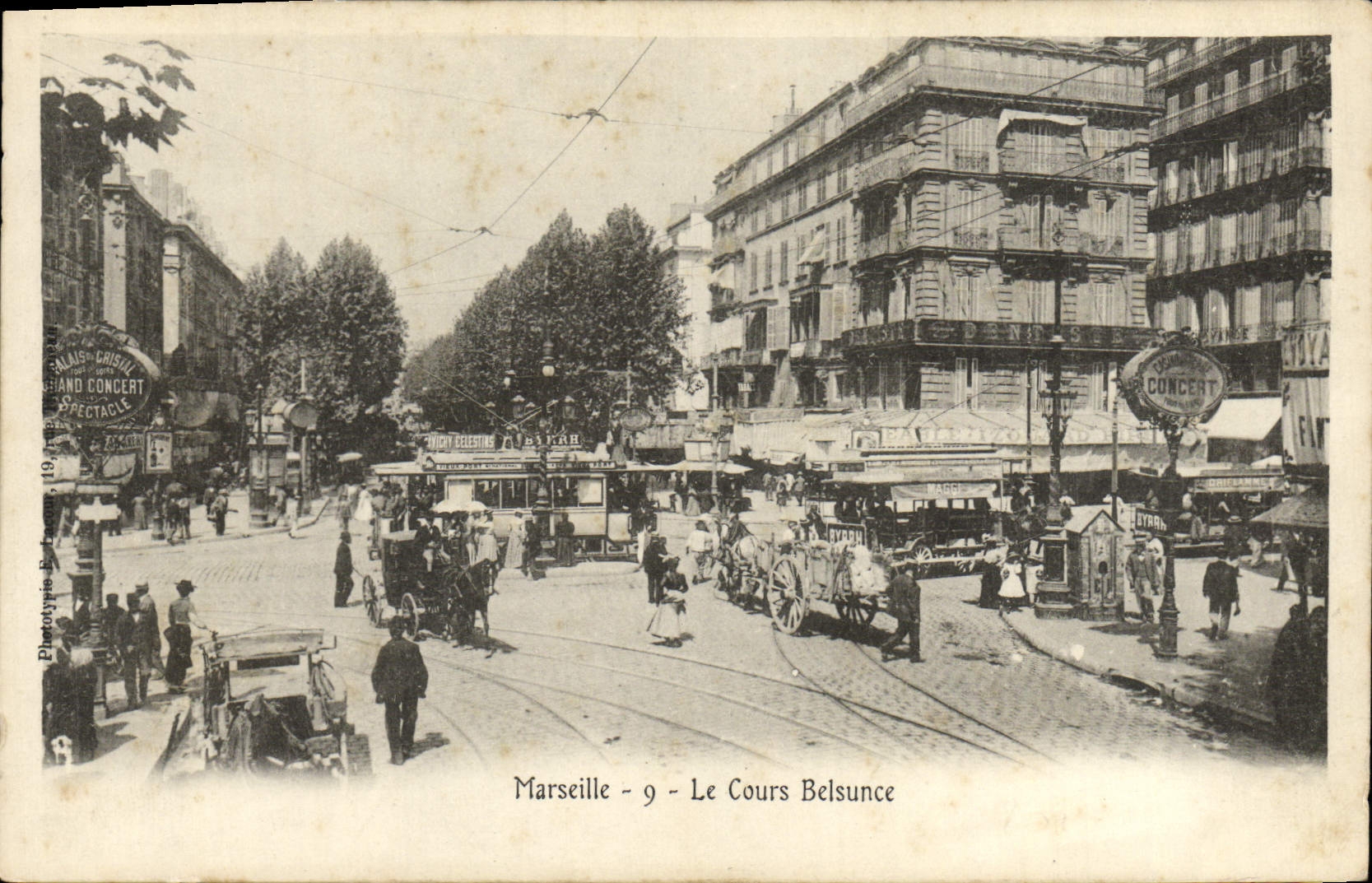 CPA Marseille Le Cours Belsunce Tramway