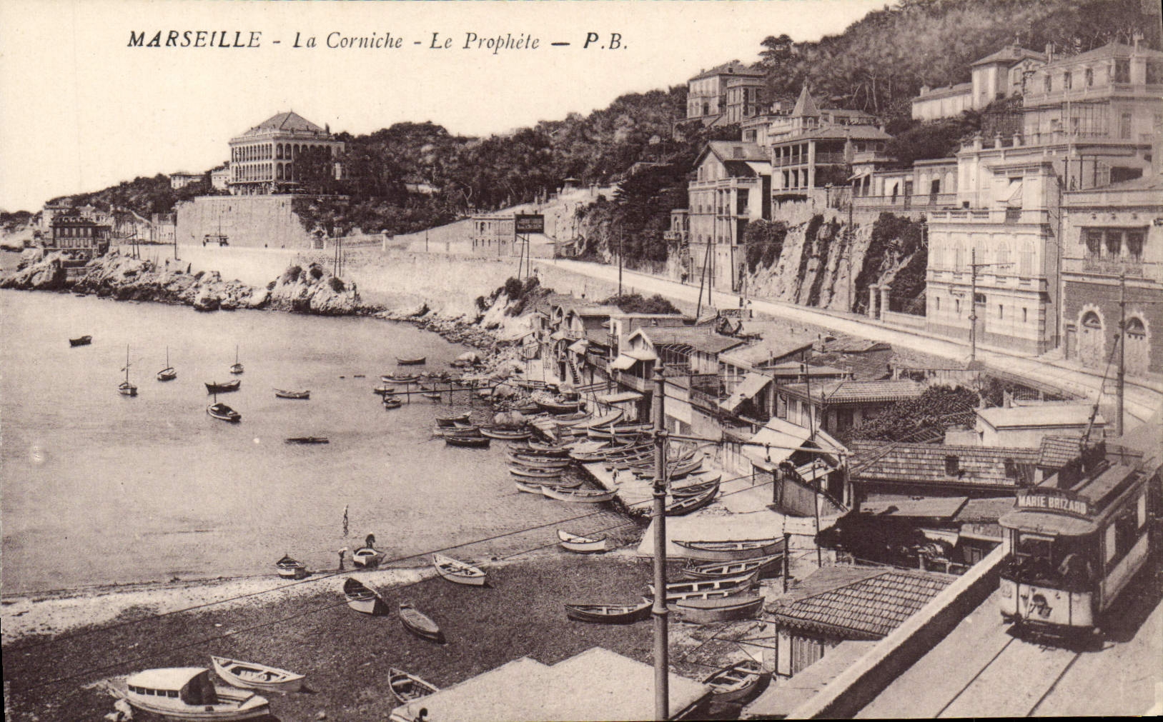 CPA Marseille La Corniche Le Prophete Tramway