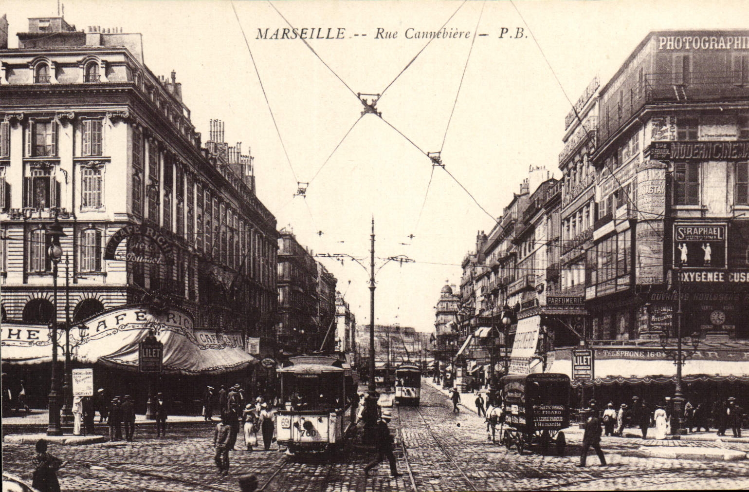 CPA Marseille Rue Cannebiere Tramway