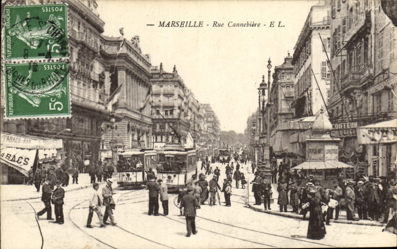 CPA Marseille Rue Cannebiere Tramway