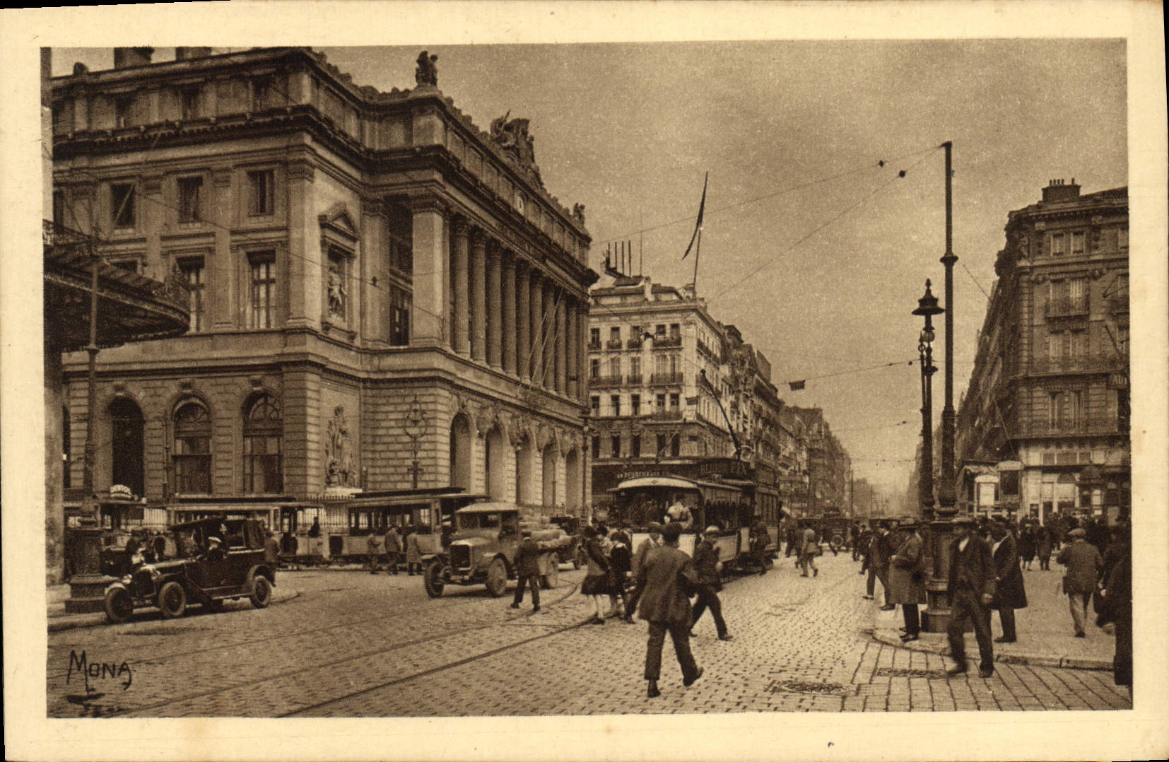 CPA Les Petits Tableaux de Marseille La Cannebiere et la Bourse 