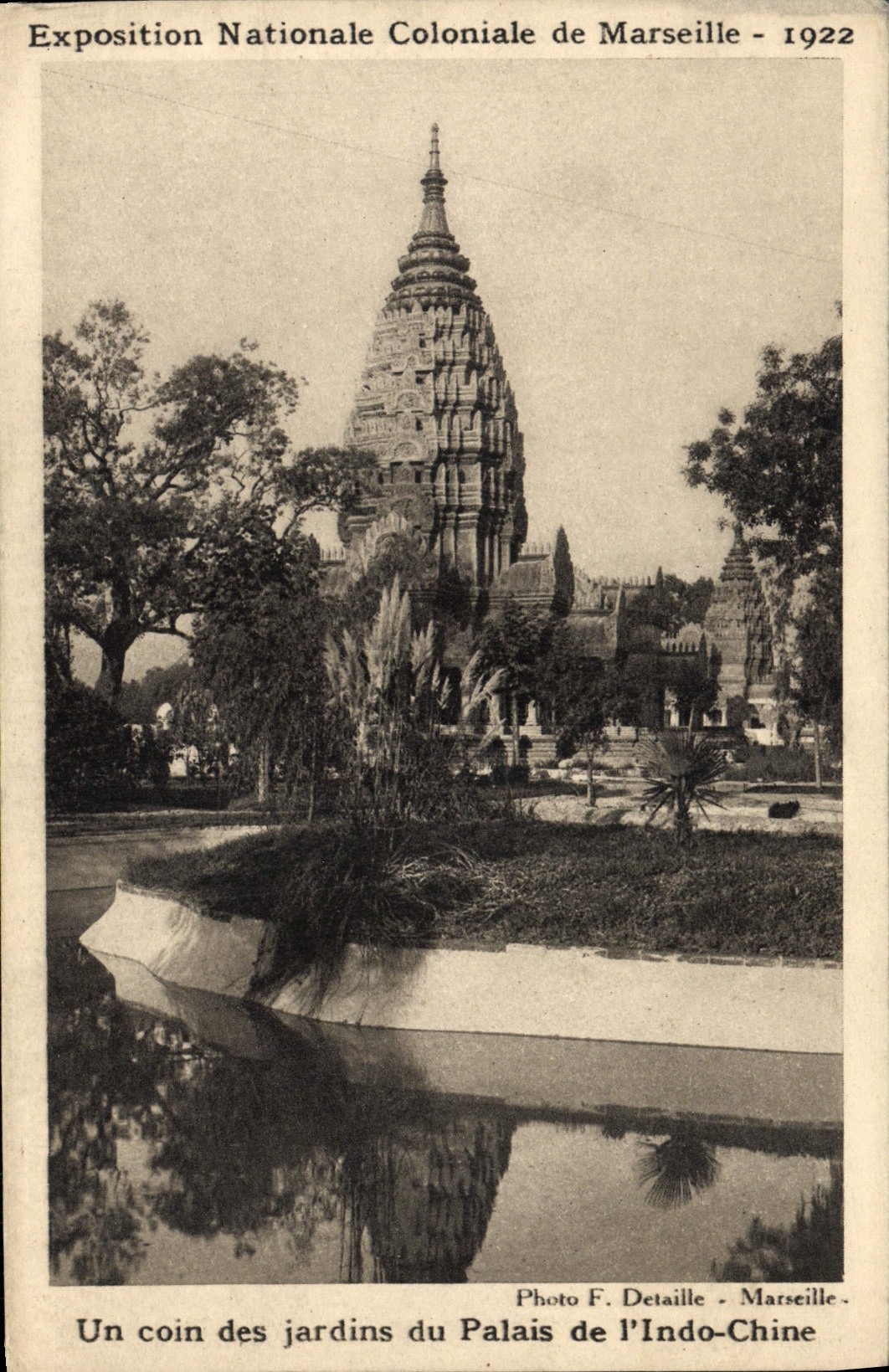 De la VENDIMIA de la POSTAL Colonial nacional favorablemente de Marsella 1922 una de las esquinas del paladar de Indochina