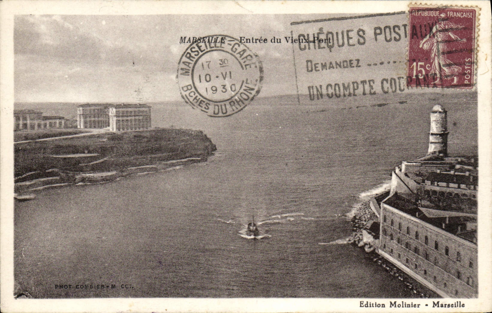 CPA Marseille entree du vieux port