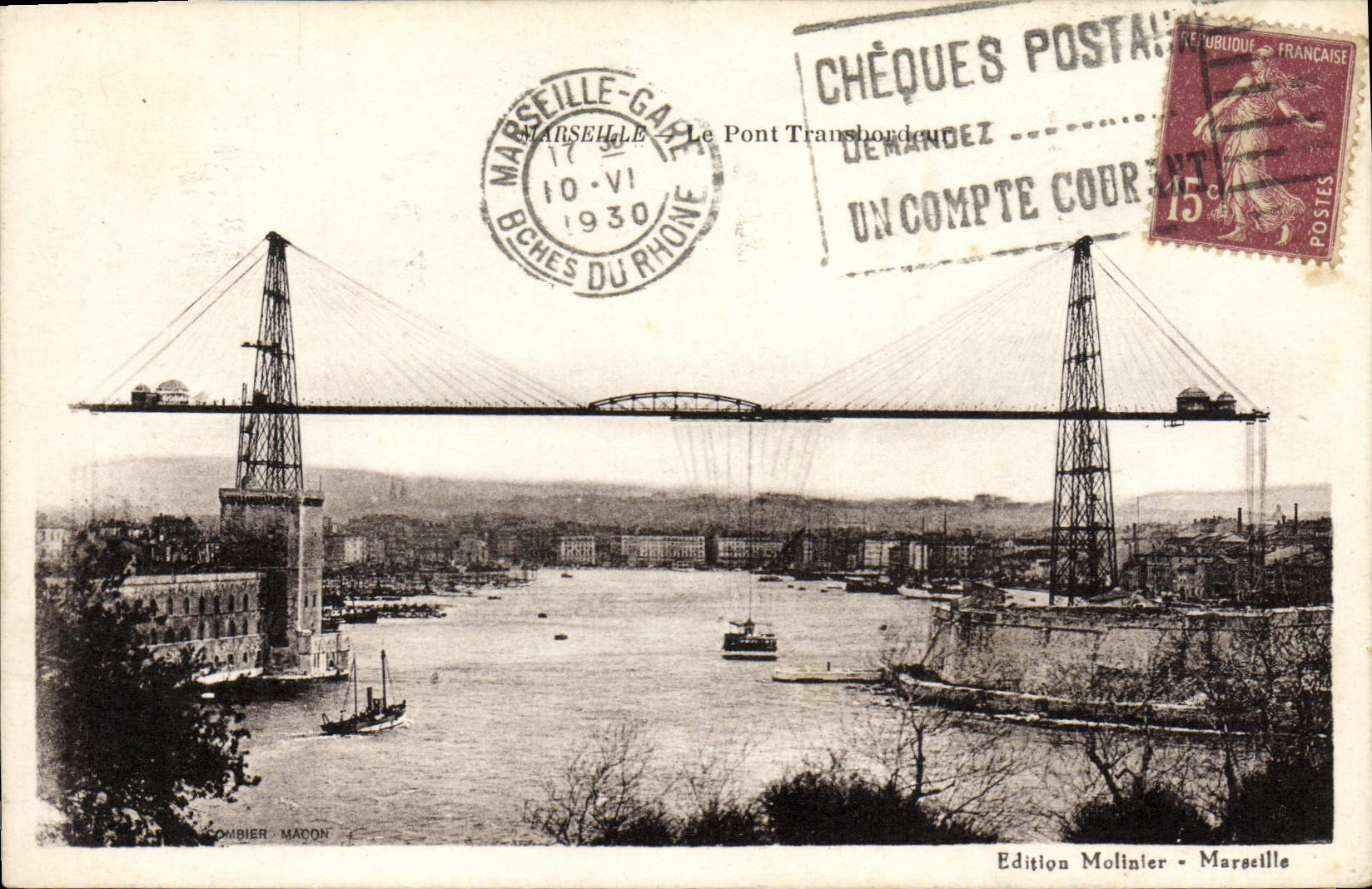 CPA Marseille Le Pont Transbordeur
