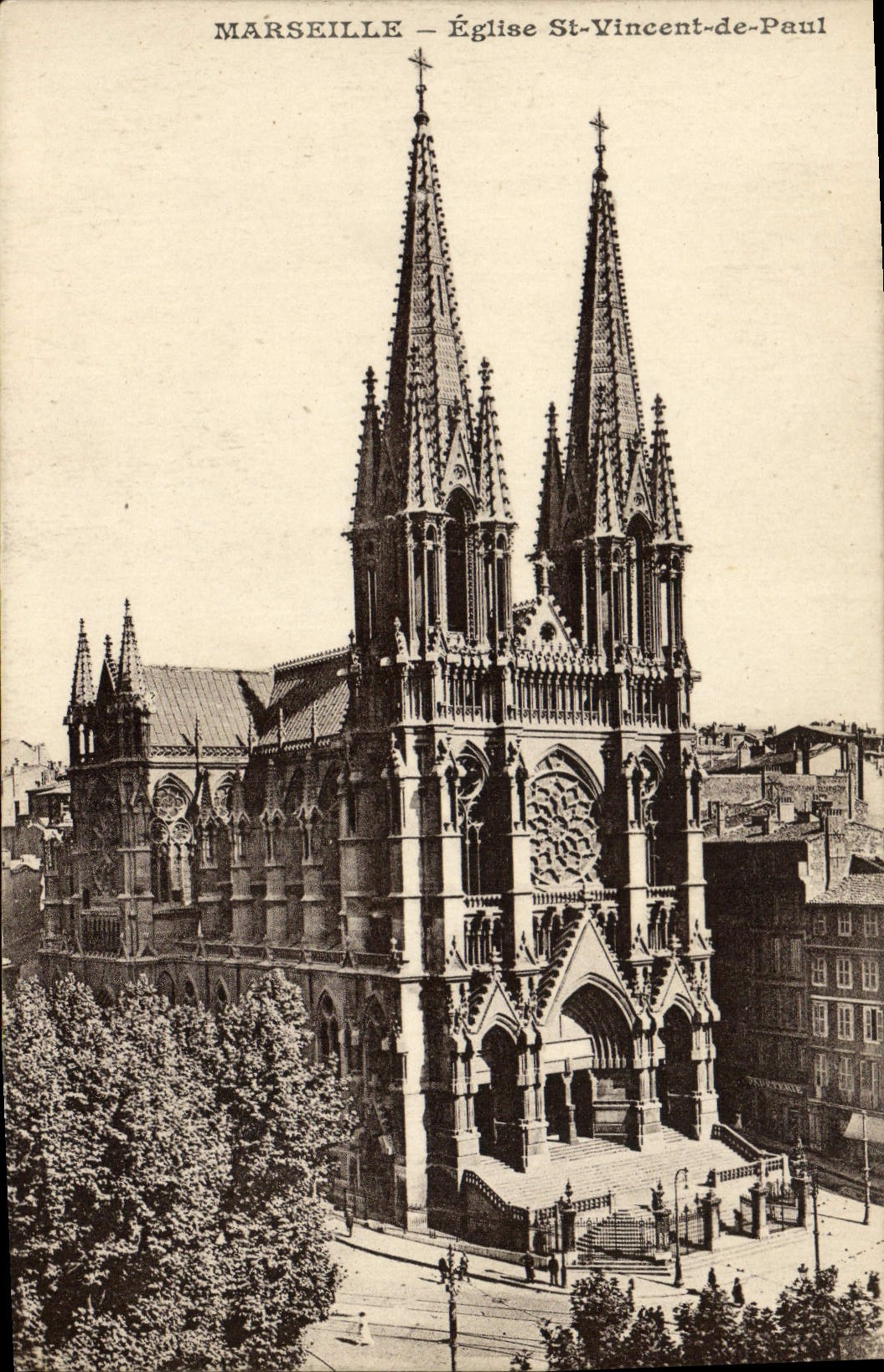 CPA Marseille L'Eglise St Vincent de Paul