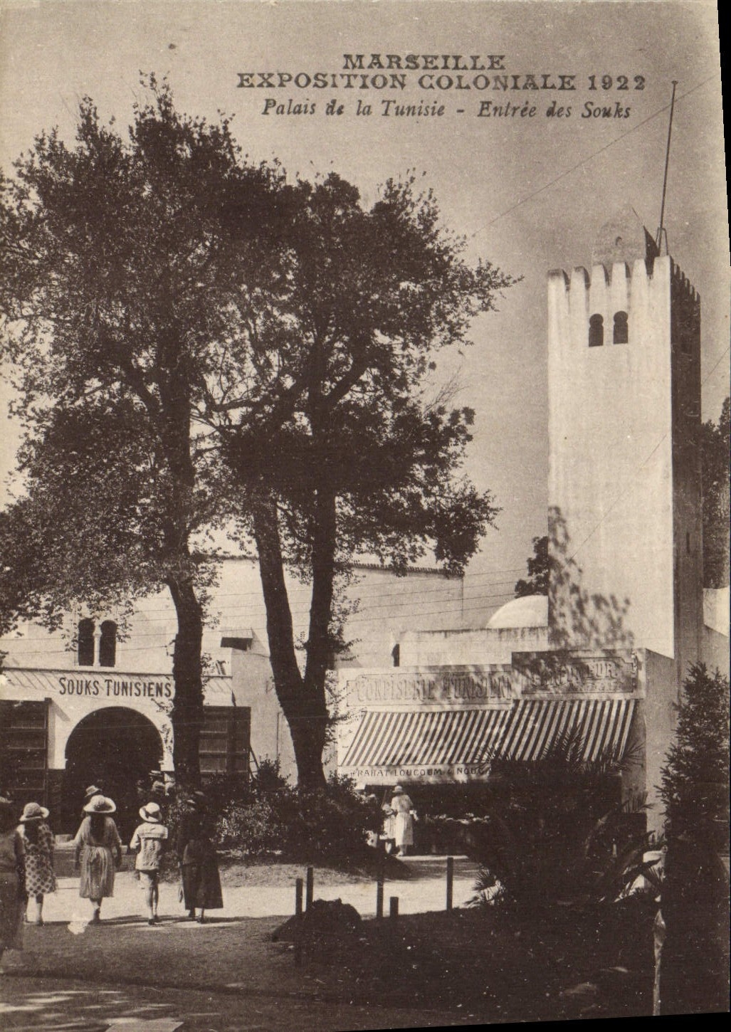 CPA Marseille Exposition Coloniale 1922 Palais de la Tunisie Entree des Souks