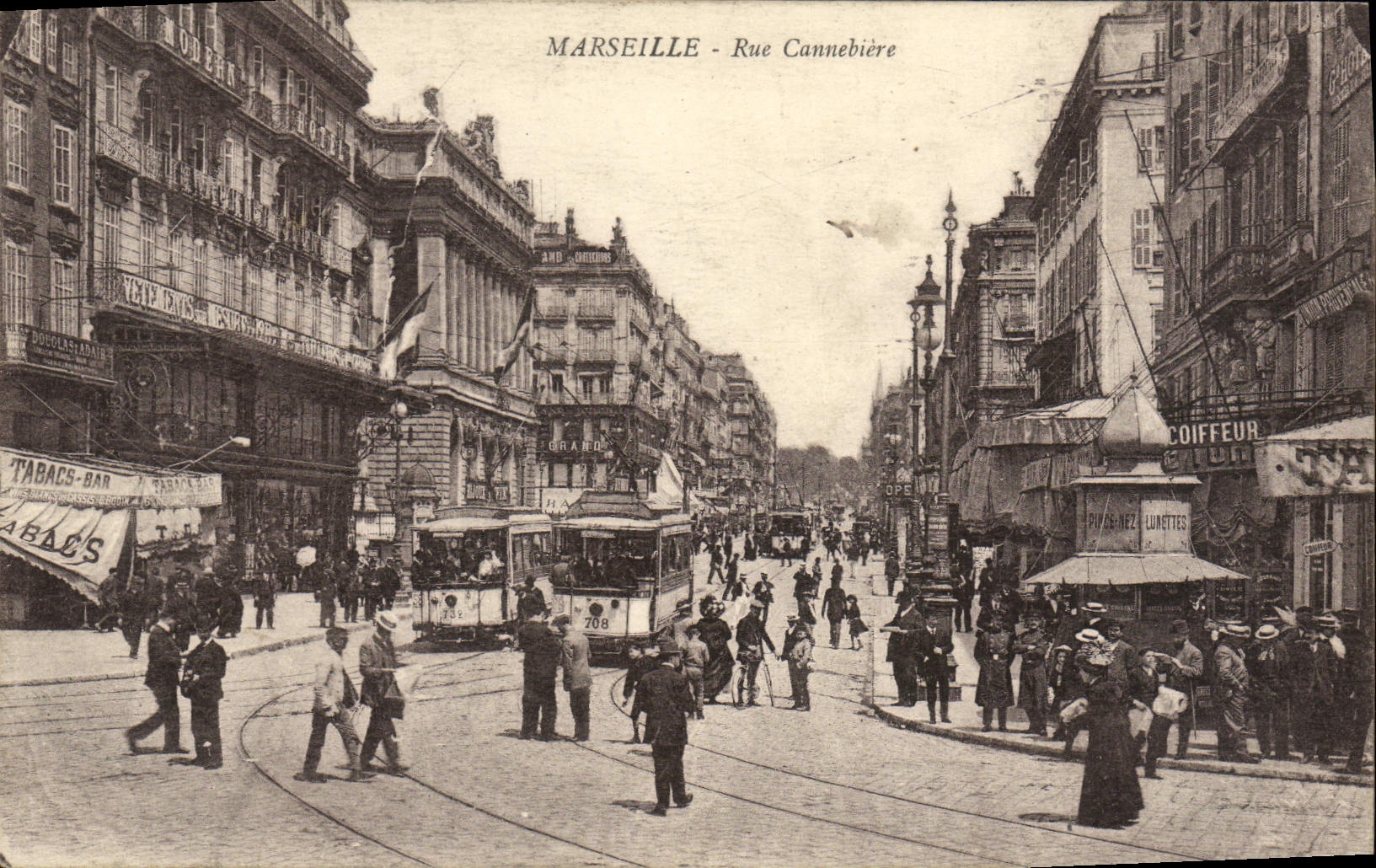 CPA Marseille Rue Cannebiere Tramways