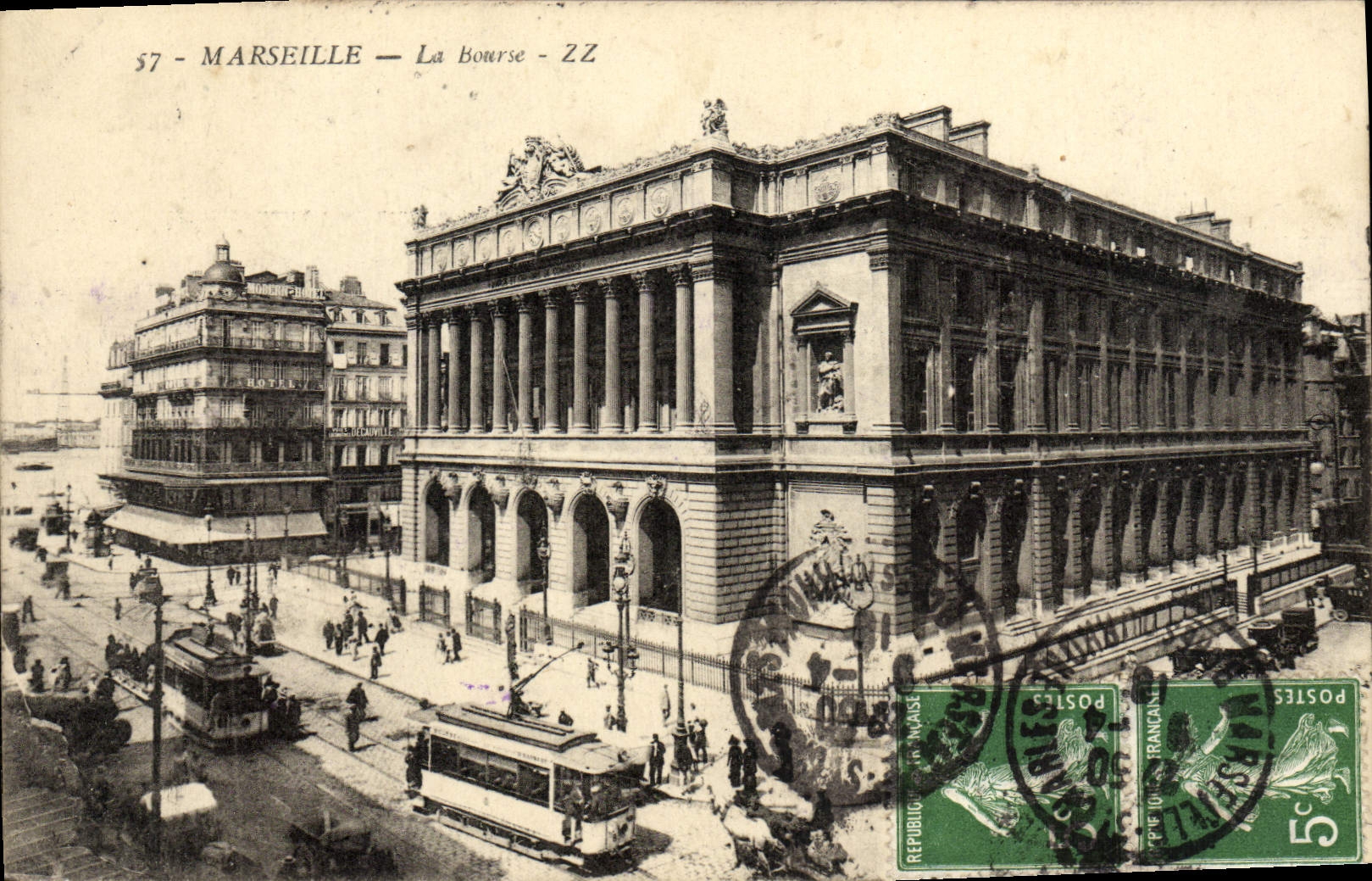 CPA Marseille La Bourse Tramways 