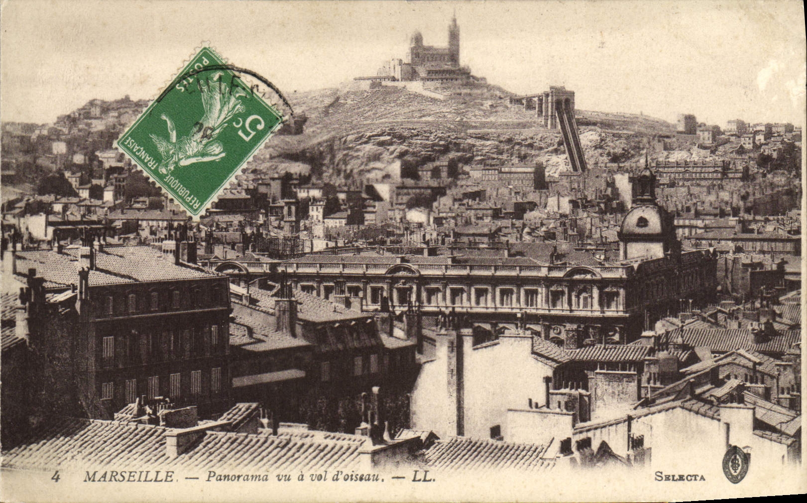 CPA Marseille Panorama vu a vol d'oisseau