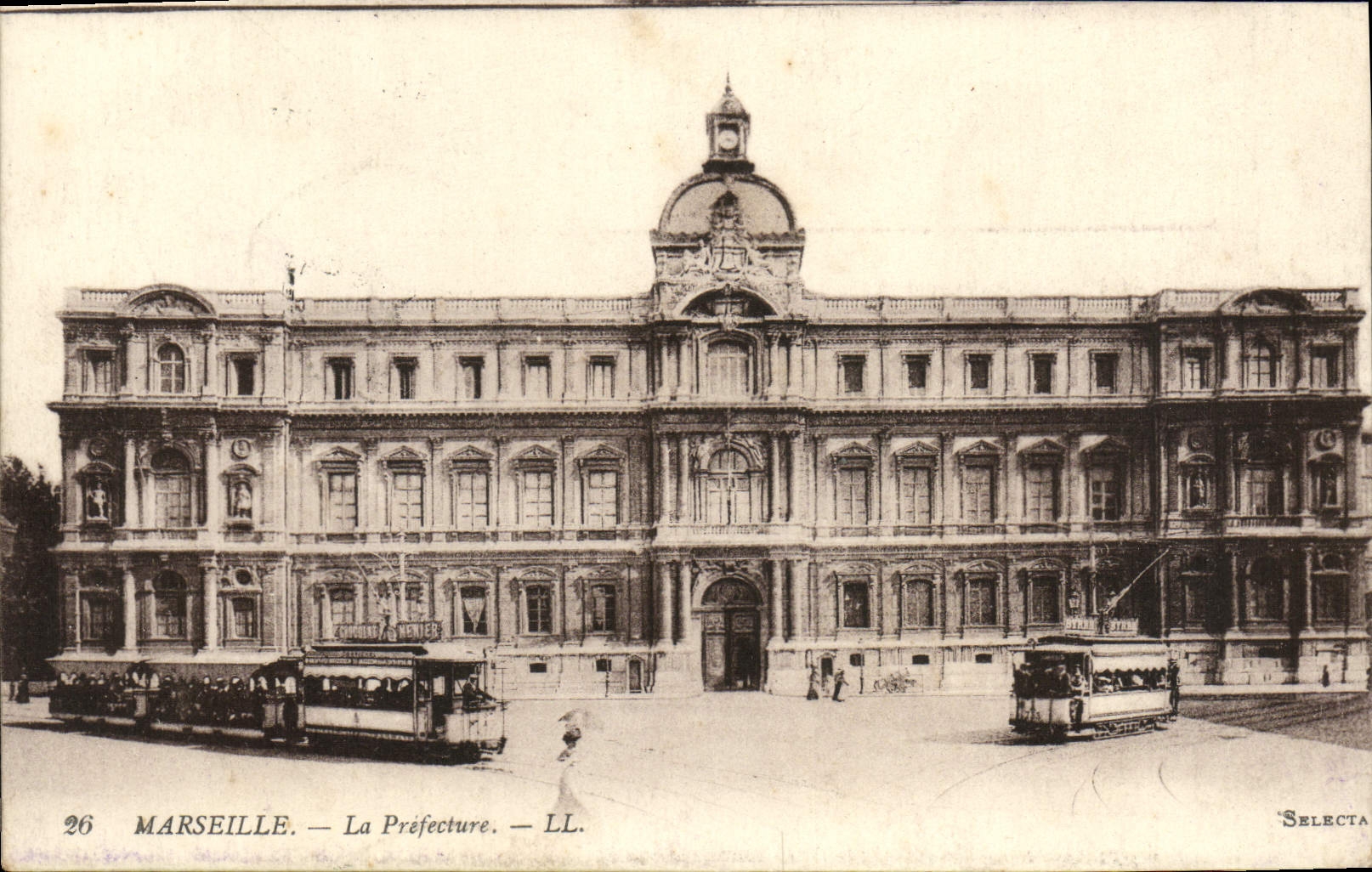 CPA Marseille La Prefecture Tramways