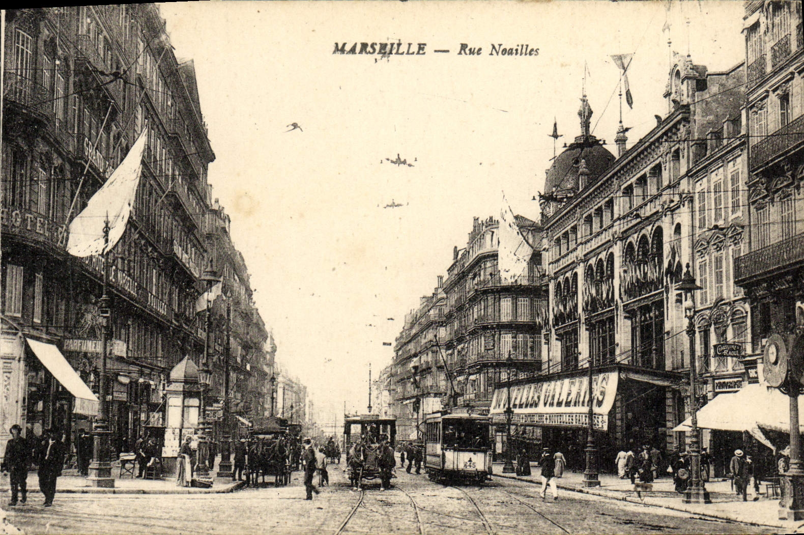 CPA Marseille Rue Noailles Tramway