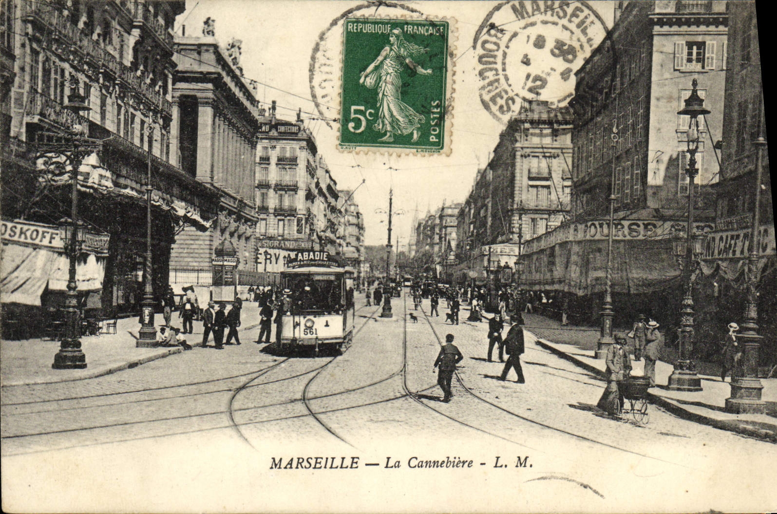 CPA Marseille La cannebiere Tramway