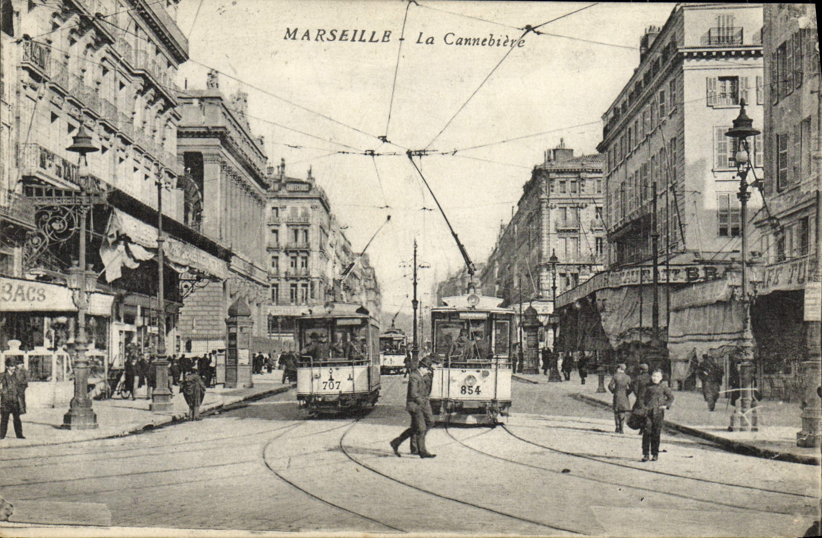 CPA Marseille La cannebiere Tramways