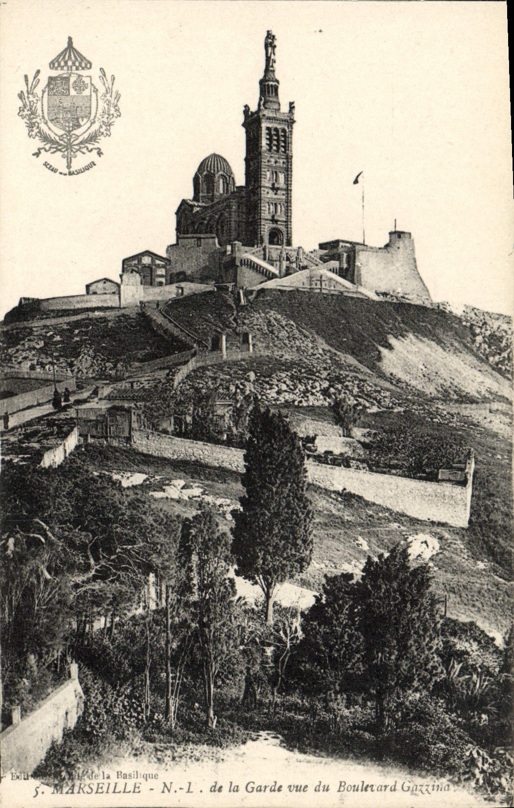 CPA Marseille De la garde vue du boulevard Gazzinia