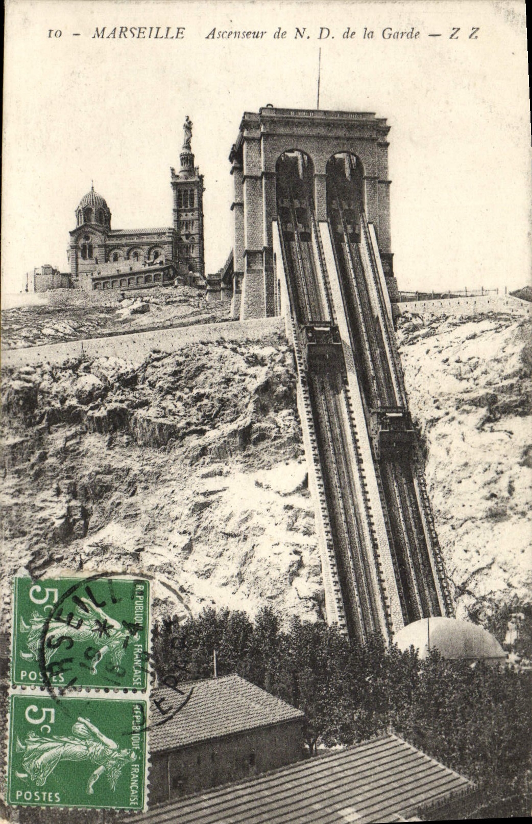 CPA Marseille Ascenseur de ND de la Garde