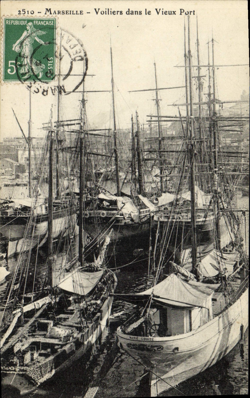 CPA Marseille Voiliers dans le vieux port Bateaux