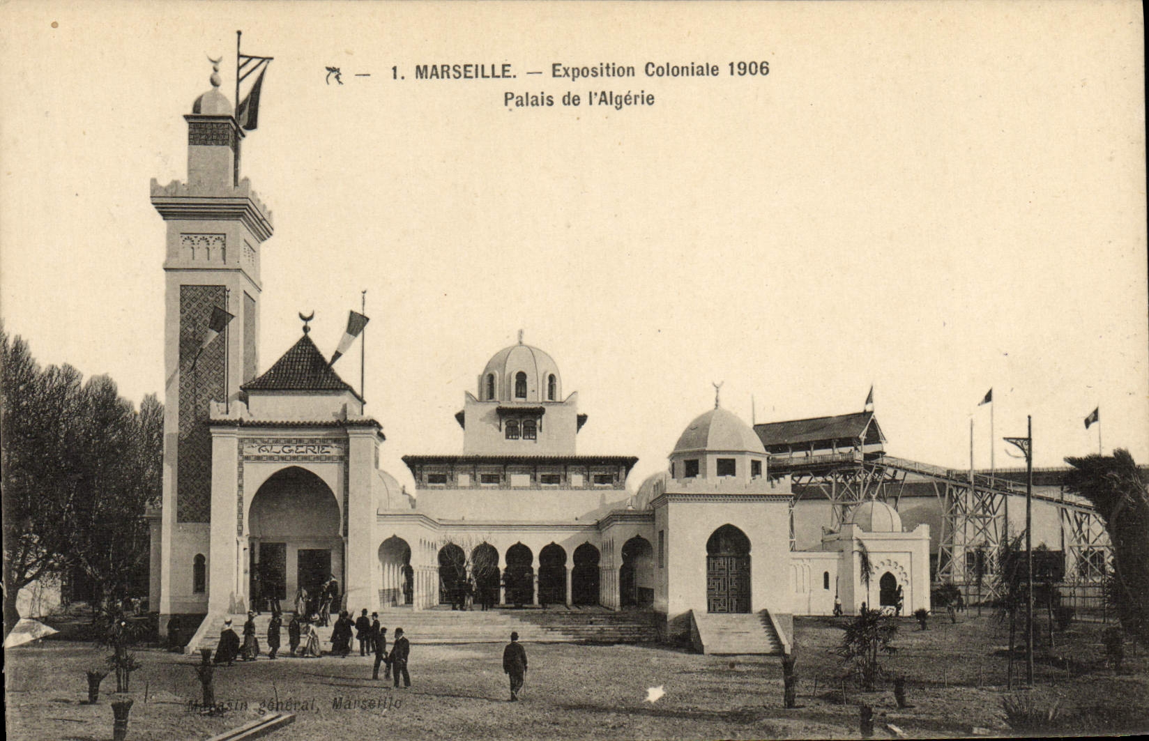 CPA Marseille Exposition coloniale 1906 palais de l'algerie