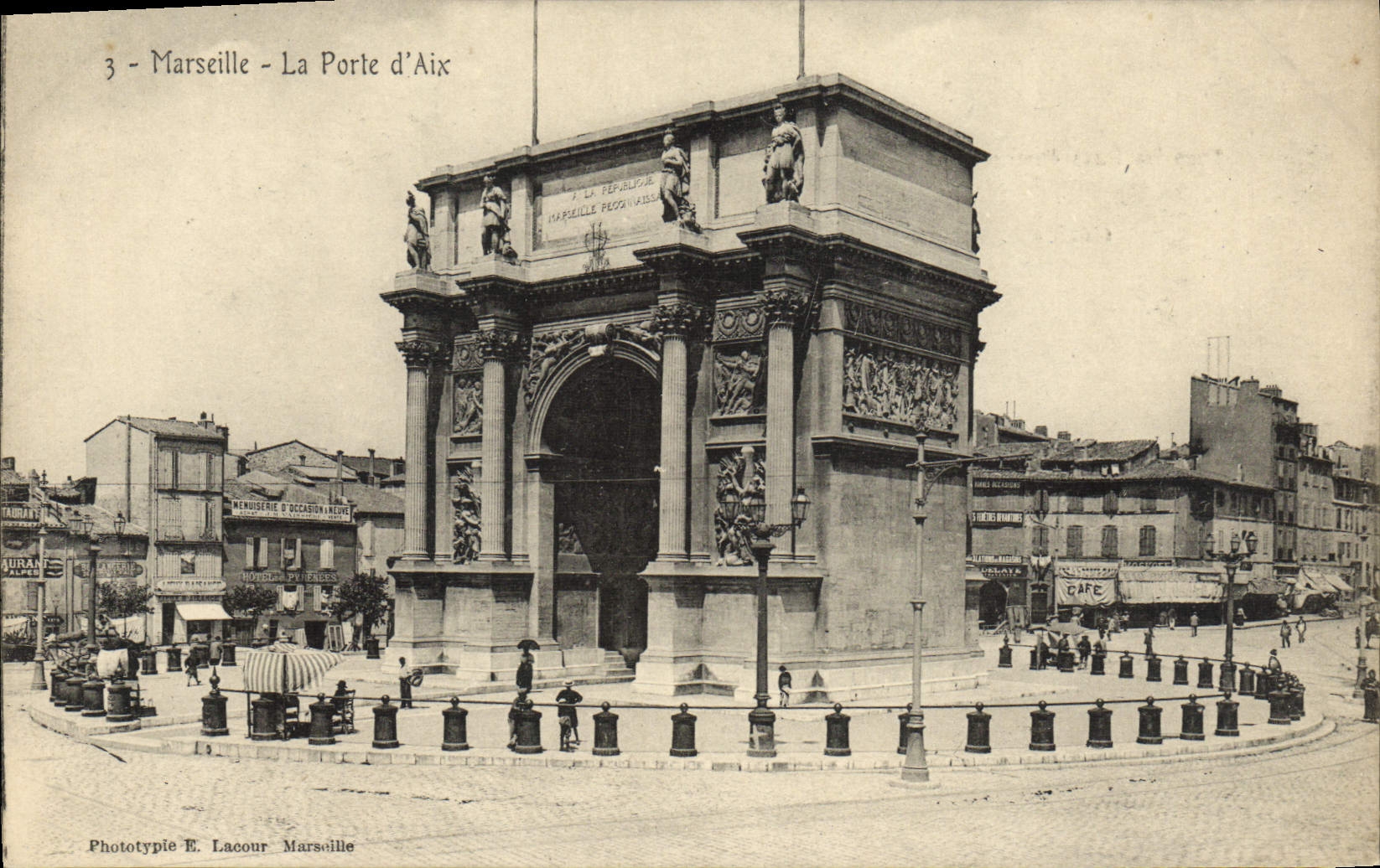 VINTAGE POSTCARD Marseilles Laporte of Aix