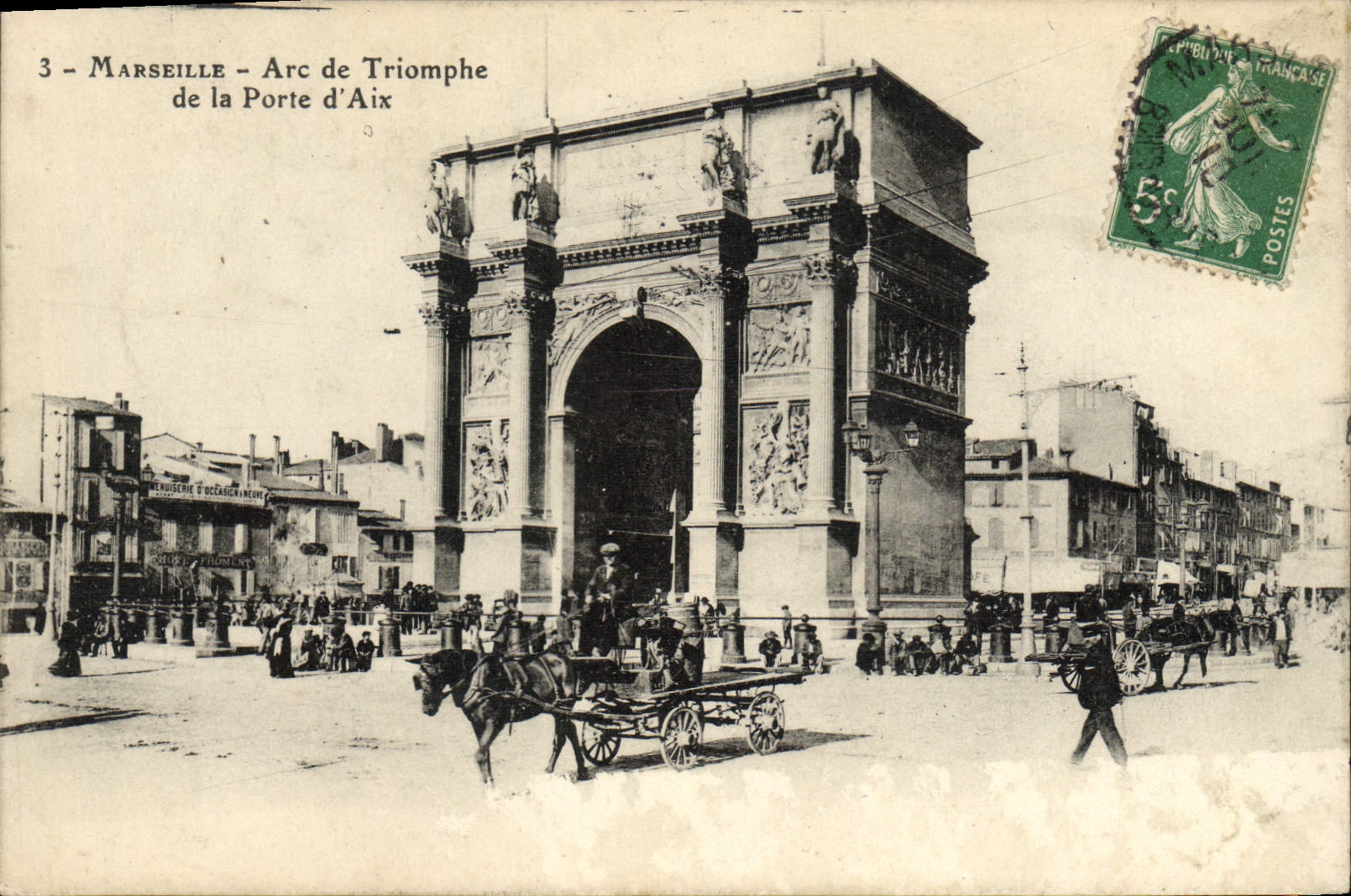 CPA Marseille Arc de Triomphe de la porte d'aix