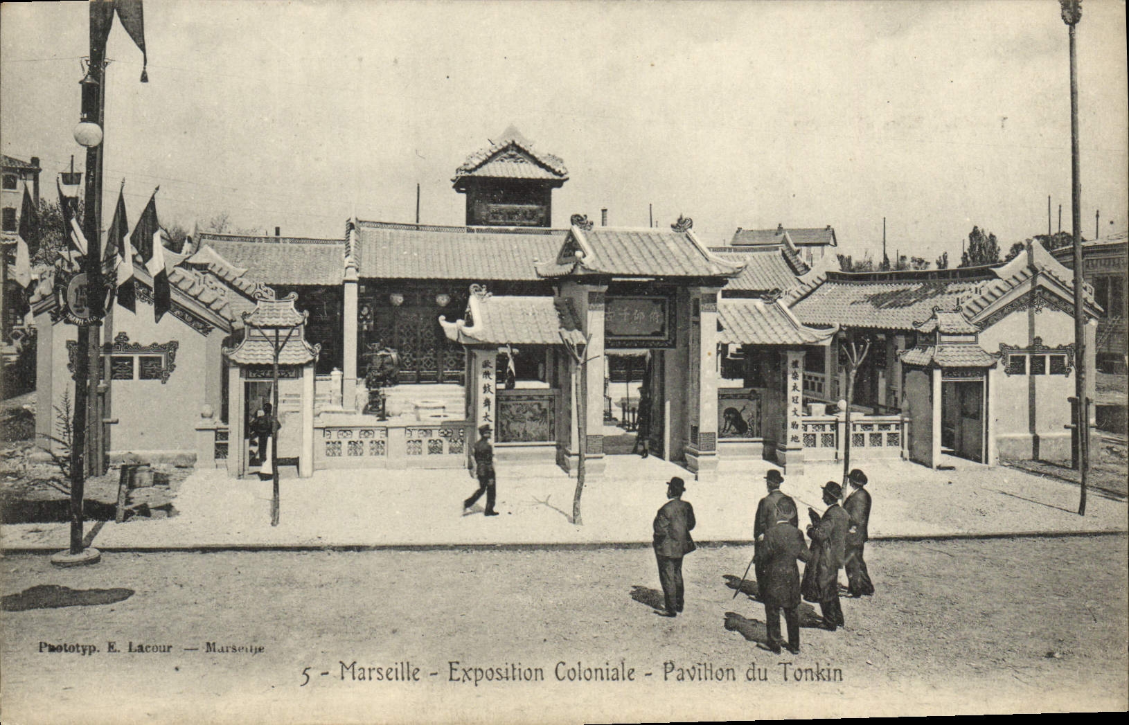 CPA Marseille Exposition coloniale pavillon du Tonkin