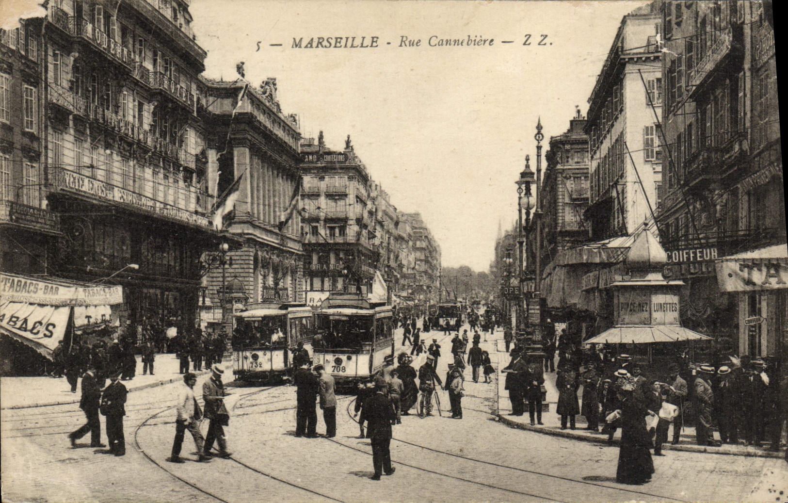 CPA Marseille Rue Cannebiere Tramway