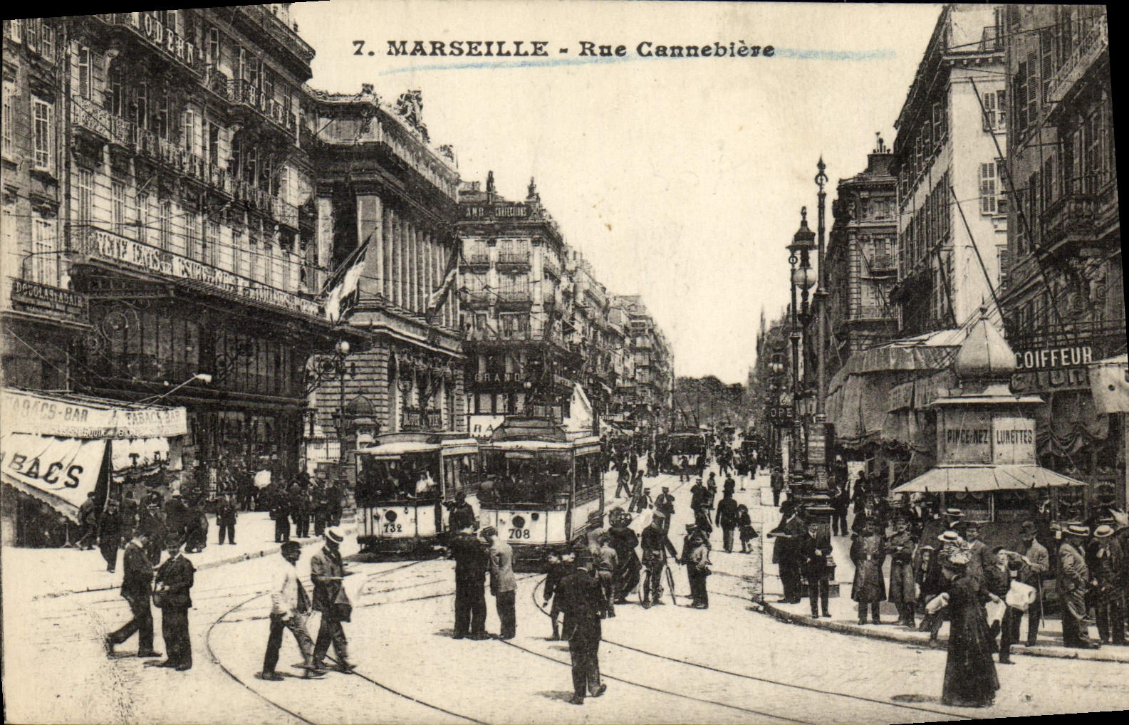 CPA Marseille Rue Cannebiere Tramway