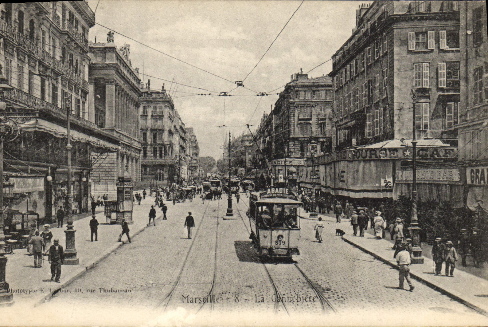 CPA Marseille La cannebiere Tramway