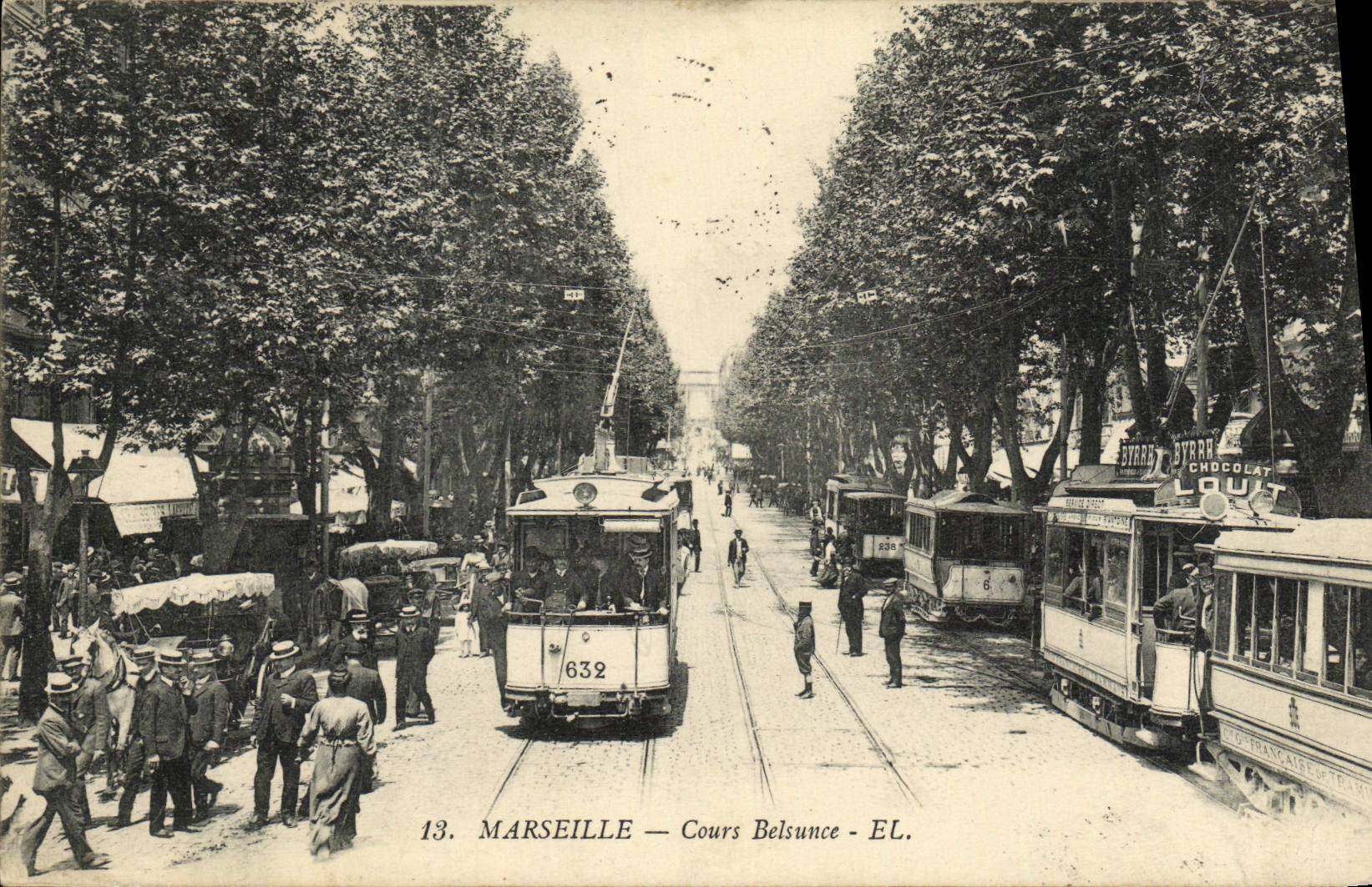 CPA Marseille Cours Belsunce Tramways