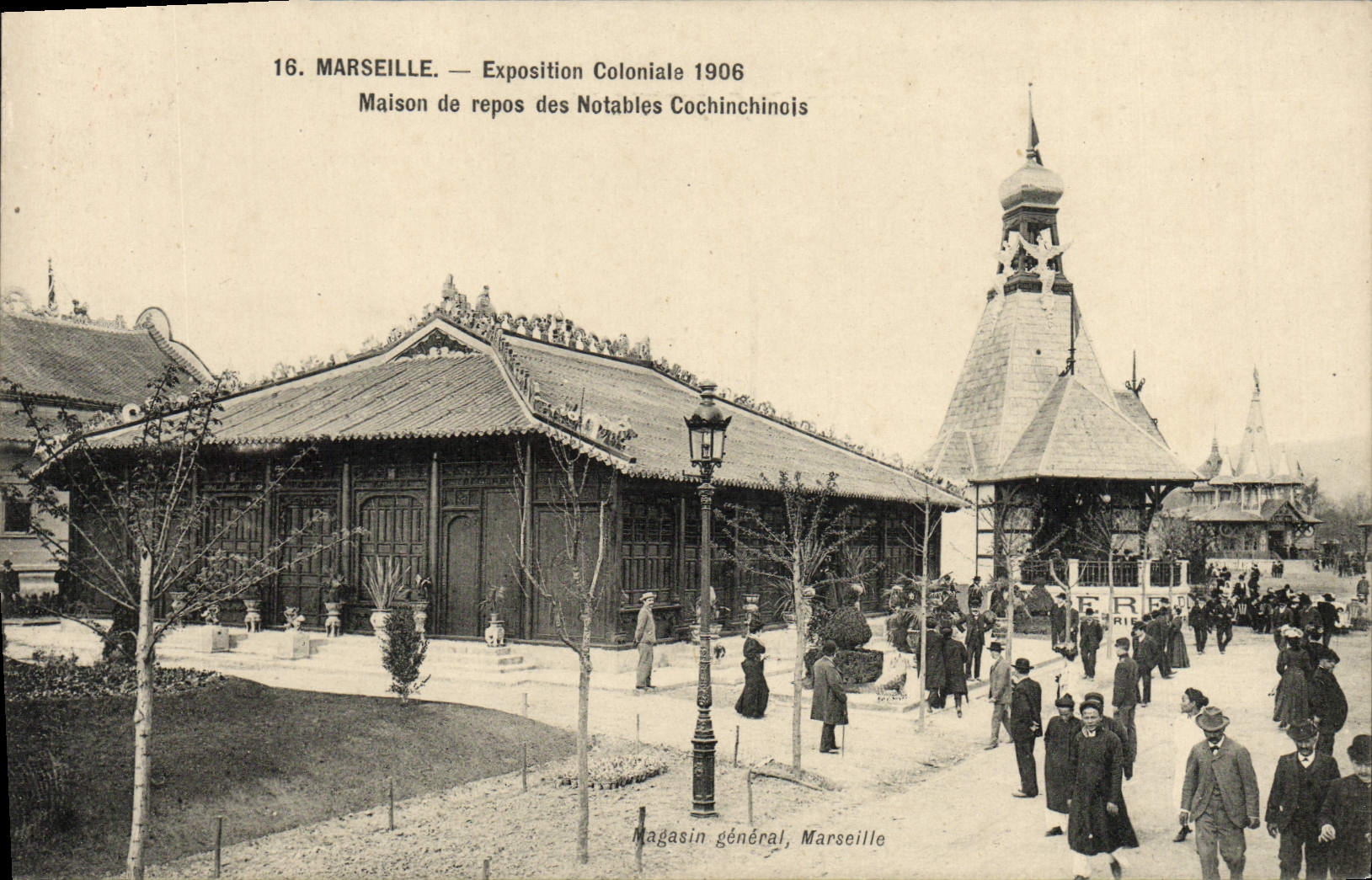 CPA Marseille Exposition coloniale 1906 Maison de repos des notables cochinchinois 