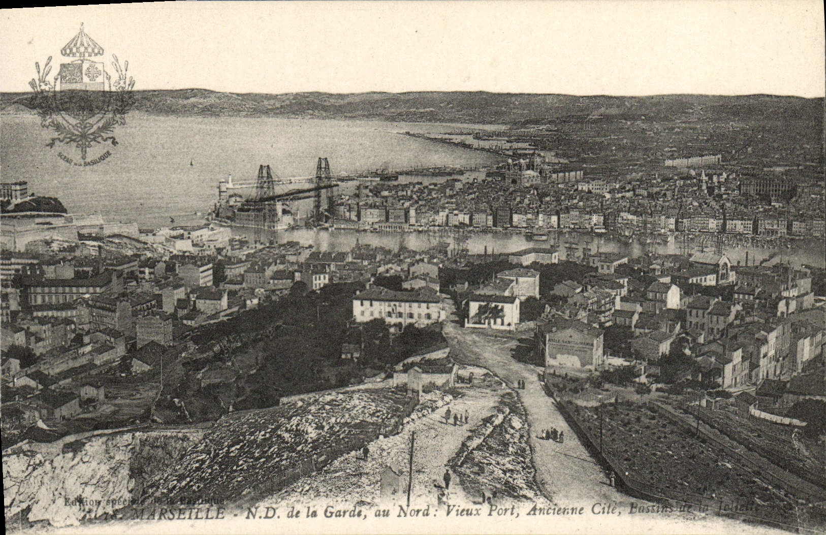 El ND de Marsella de la POSTAL de la VENDIMIA de la vieja guardia en el puerto viejo del norte cotiza