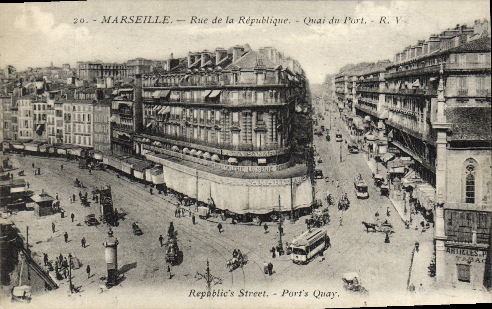 CPA Marseille Rrue de la Republique quai du port