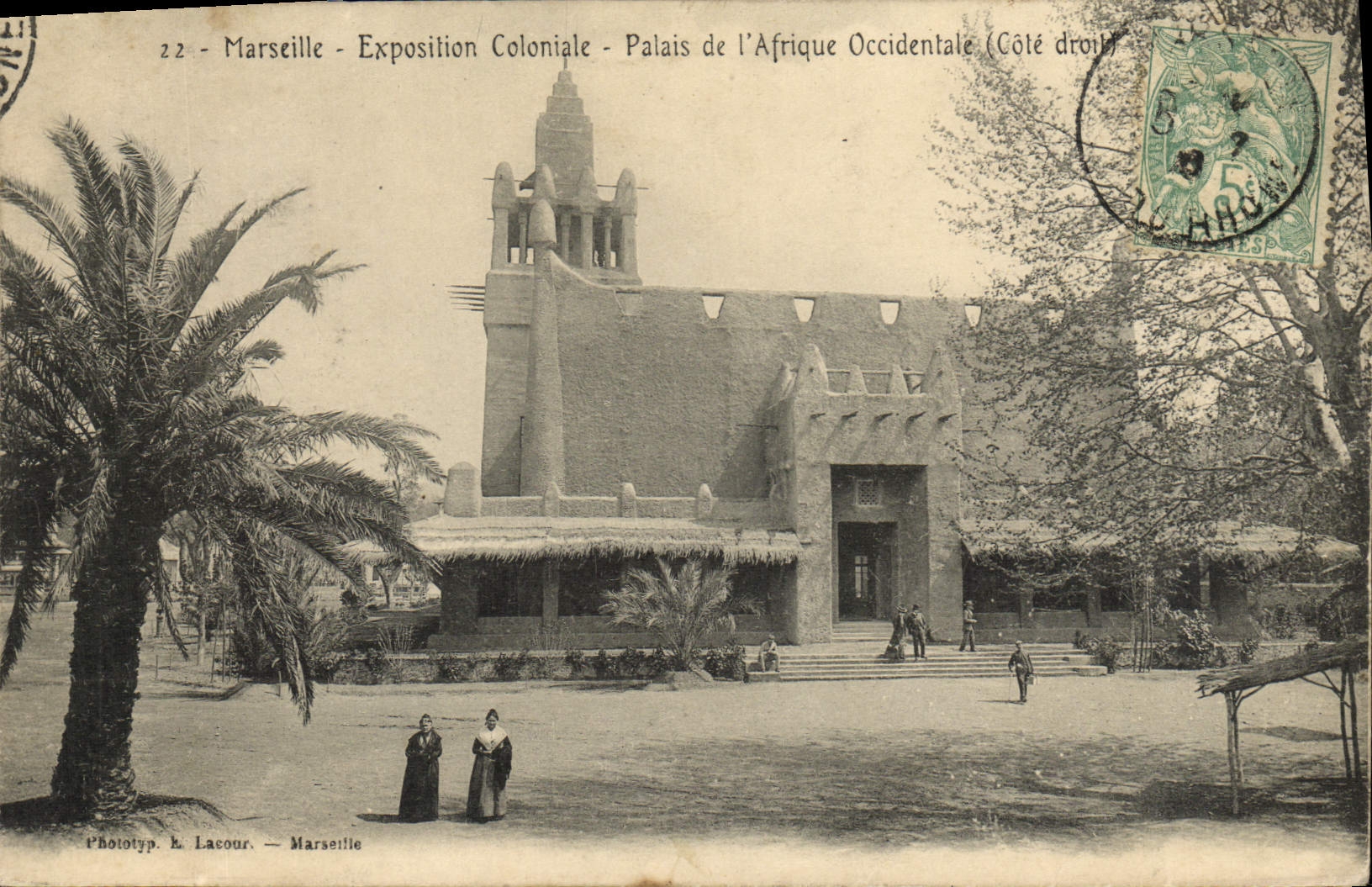 CPA Marseille Exposition Coloniale palais de l'afrique occidentale