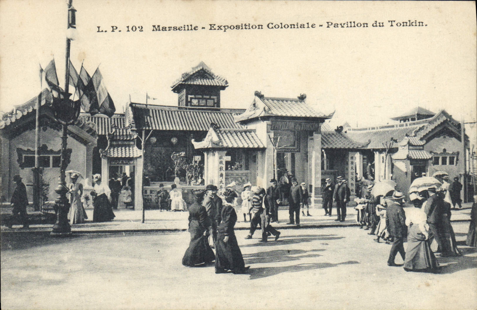 CPA Marseille Exposition coloniale pavillon du tonkin