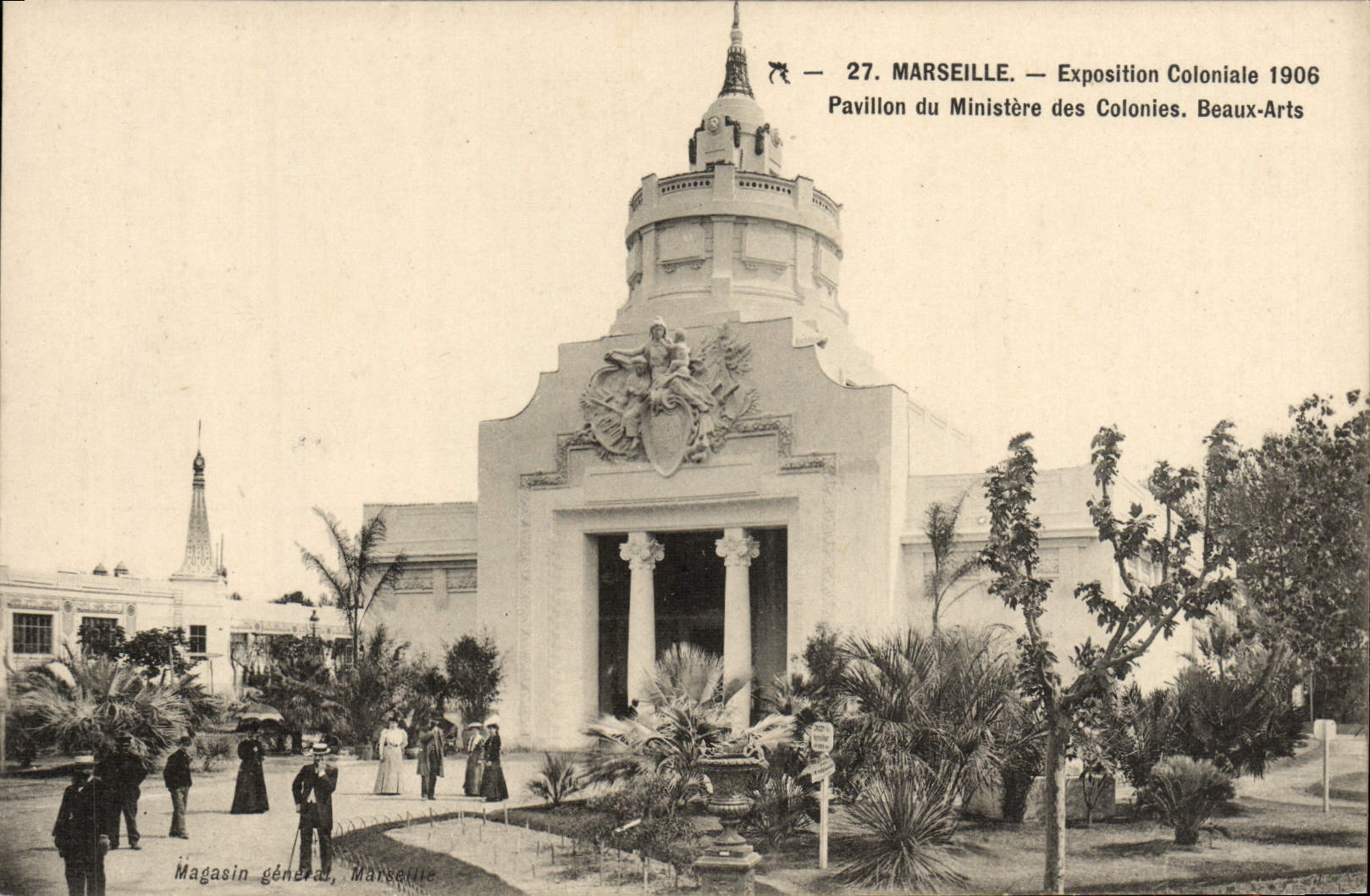 CPA Marseille Exposition coloniale 1906 Pavillon du ministere des colonies beaux-arts